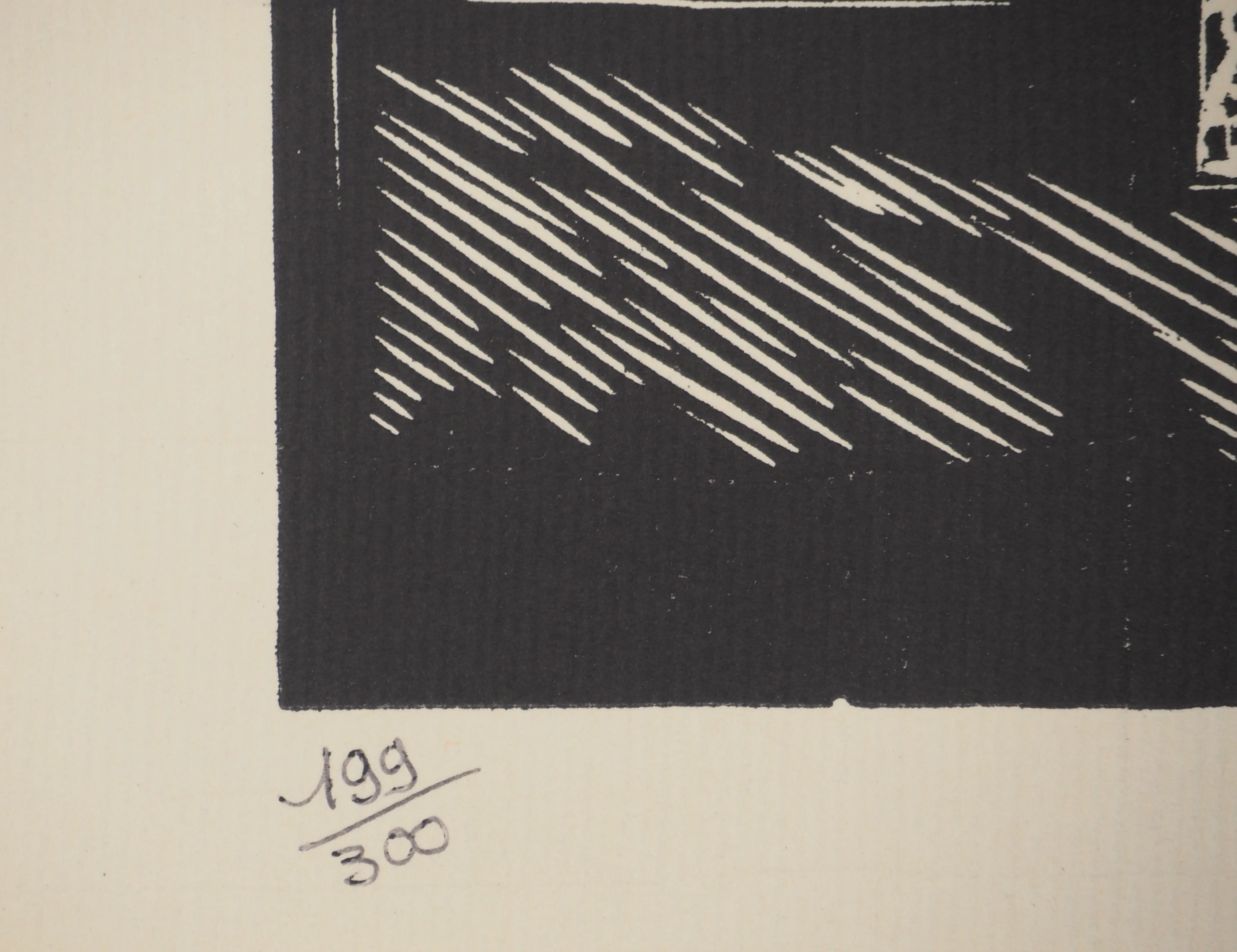 A. GAIN : Le clocher, Bois gravé original signé - Image 8