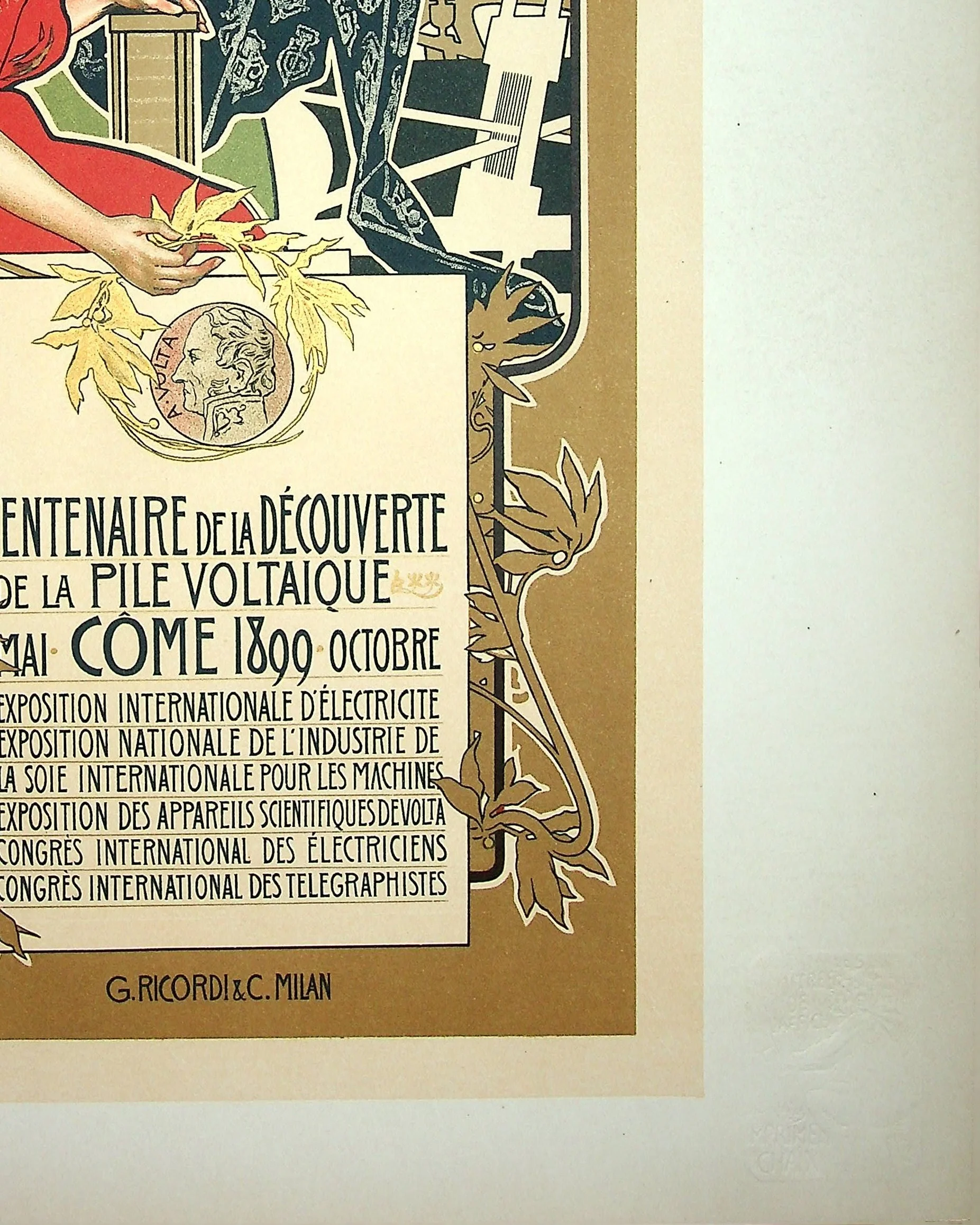 Adolfo HOHENSTEIN : La découverte de la pile voltaïque, Lithographie originale signée - Image 4