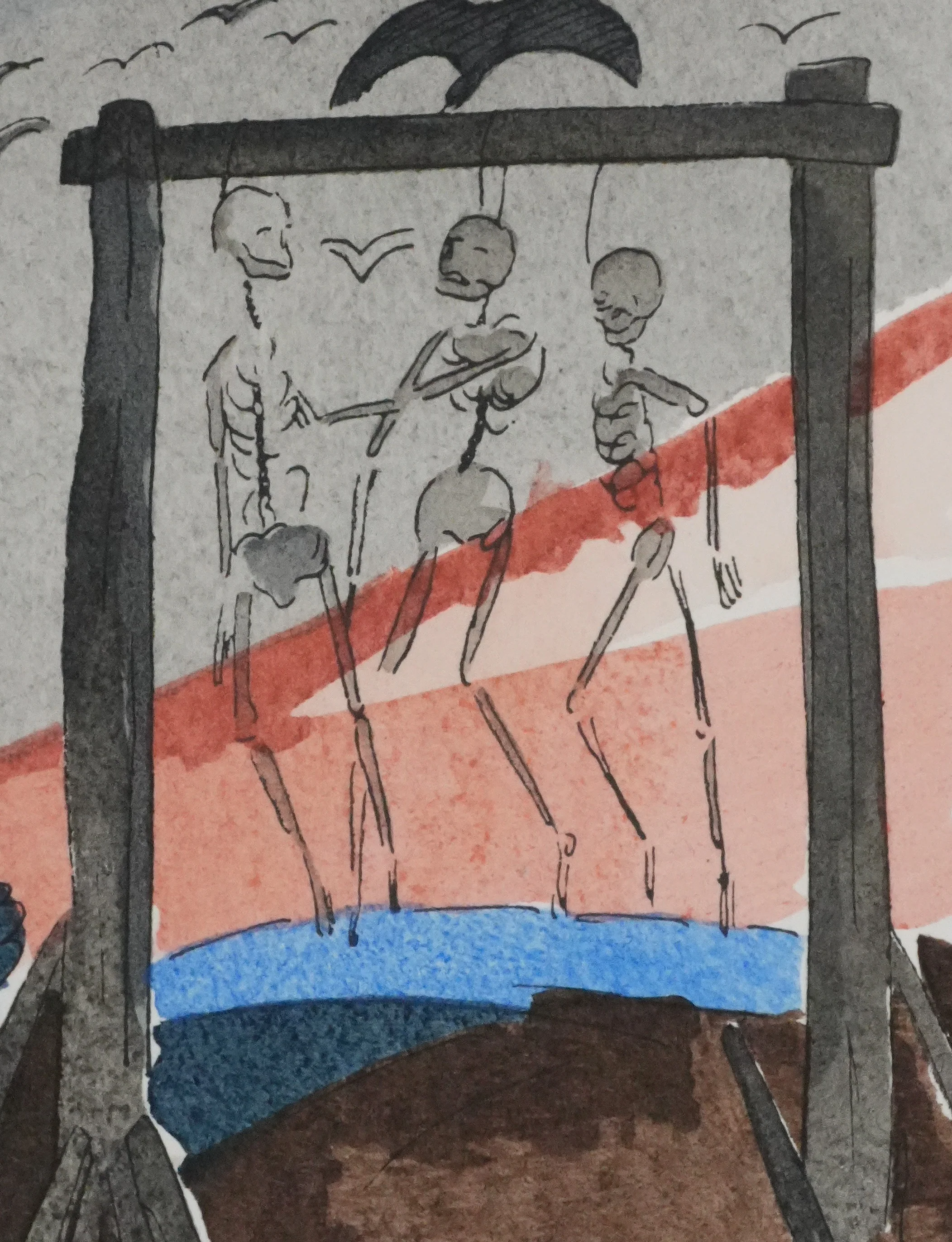 Adolphe FEDER : Bal des pendus, Lithographie originale signée - Image 4