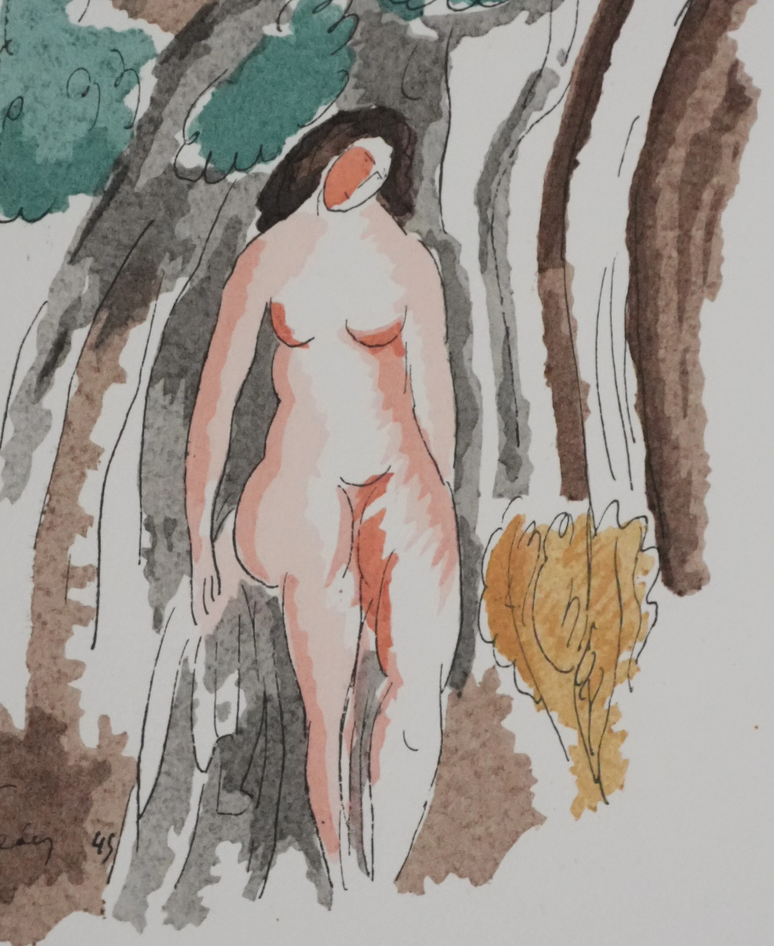 Adolphe FEDER : Nue sur le rocher, Lithographie originale signée - Image 4