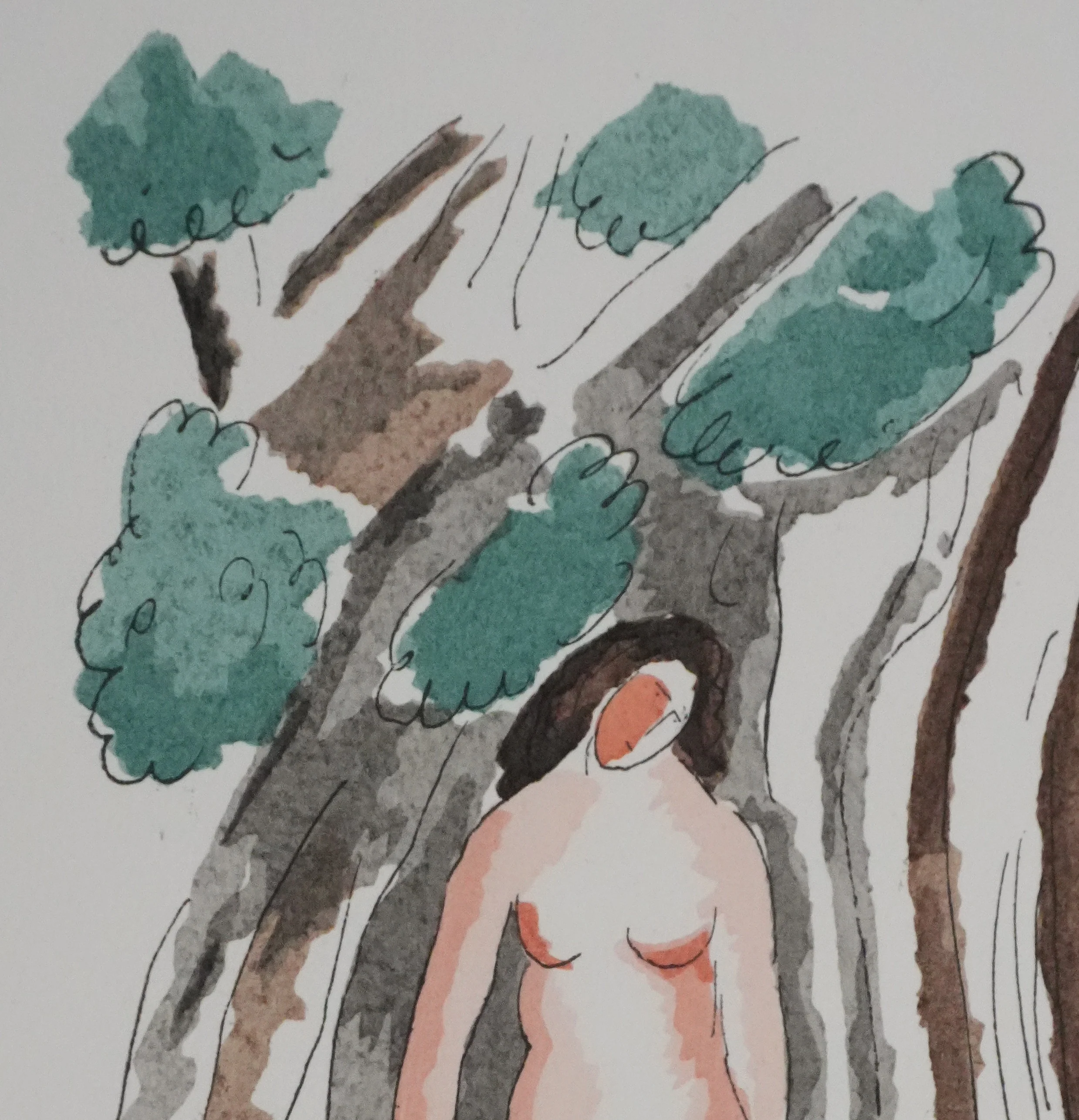 Adolphe FEDER : Nue sur le rocher, Lithographie originale signée - Image 5