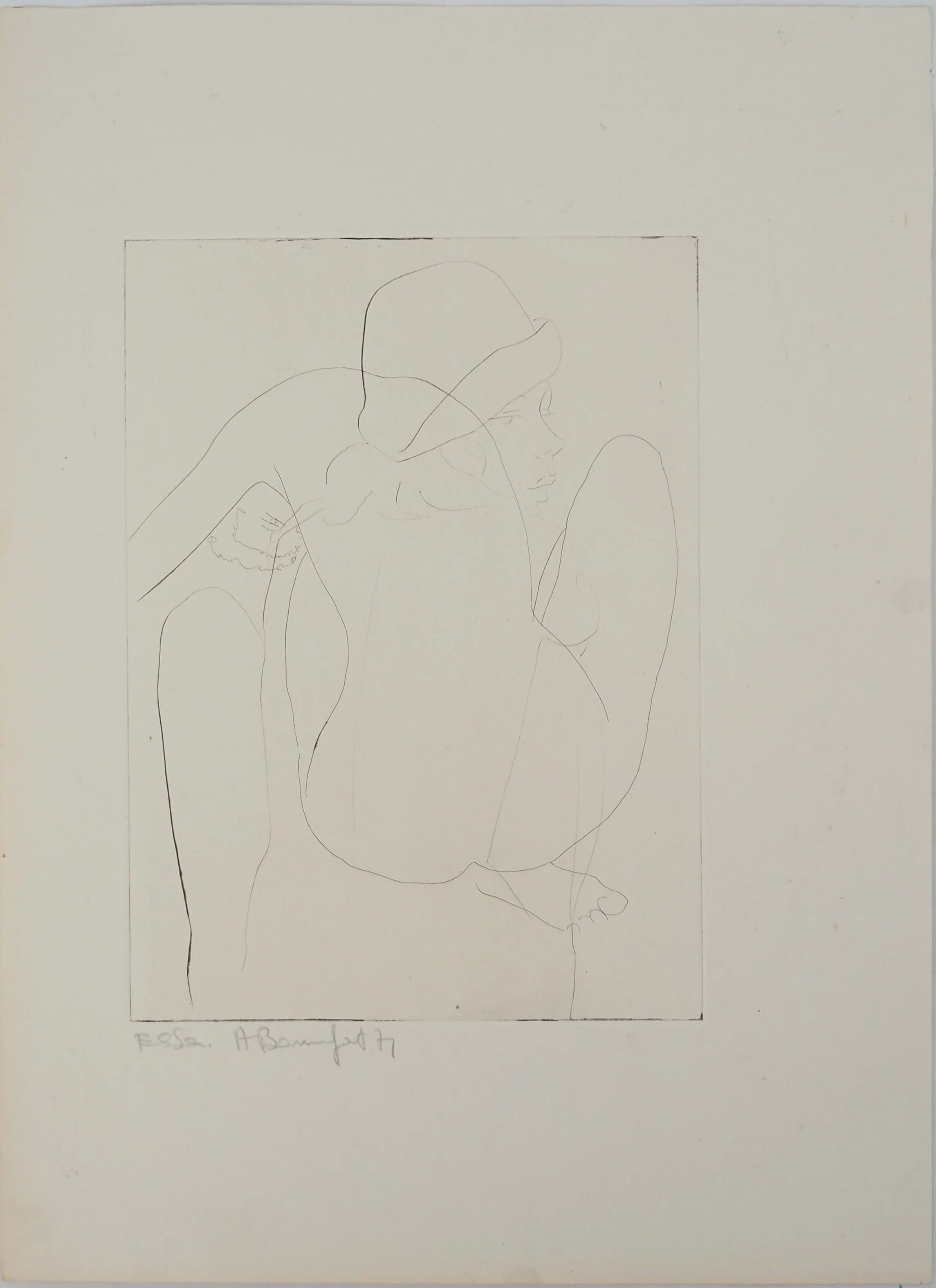 Alain BONNEFOIT : Muse au chapeau, Gravure originale signée