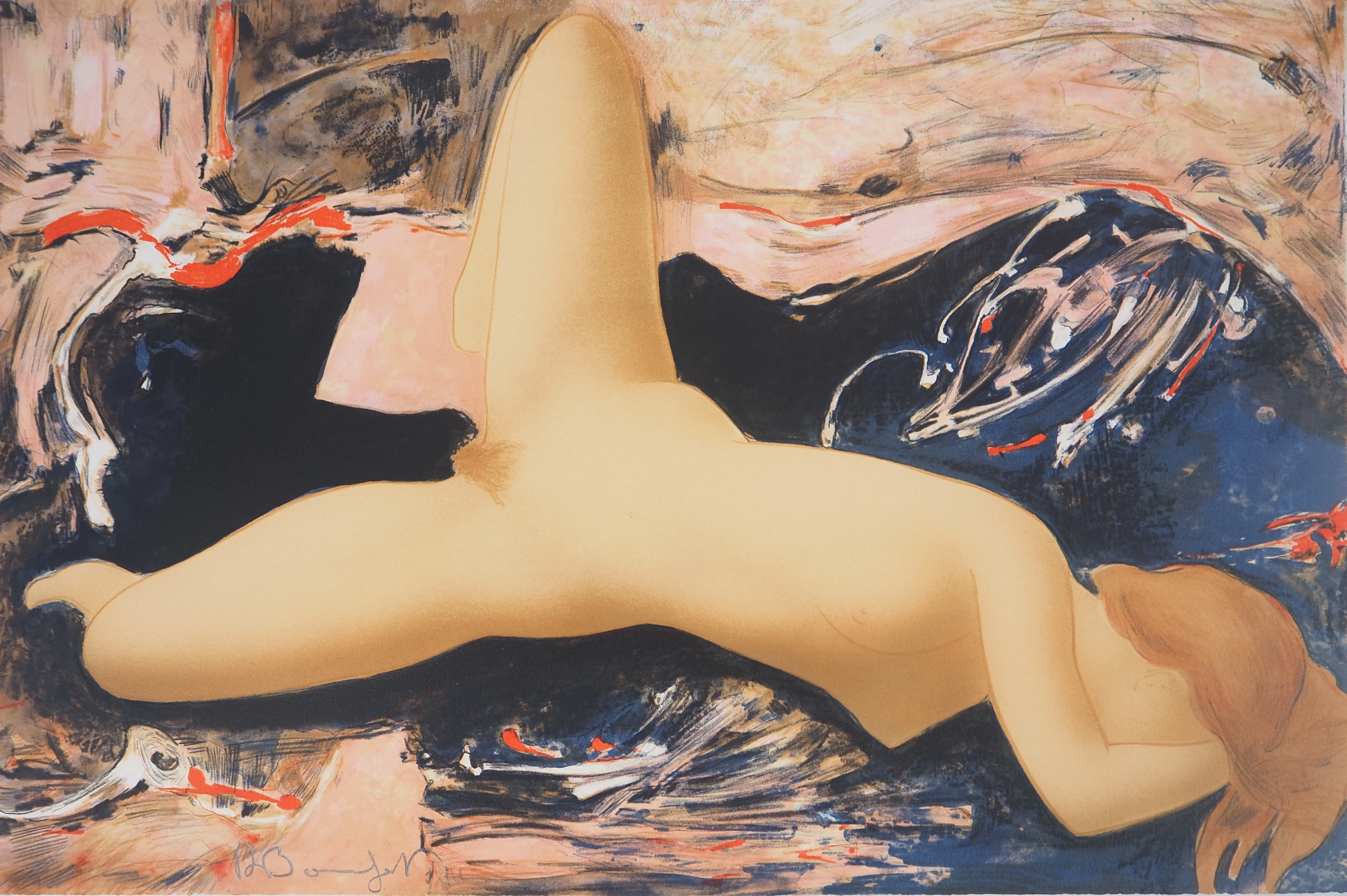 Alain BONNEFOIT : Souplesse assoupie, Lithographie originale signée - Image 2