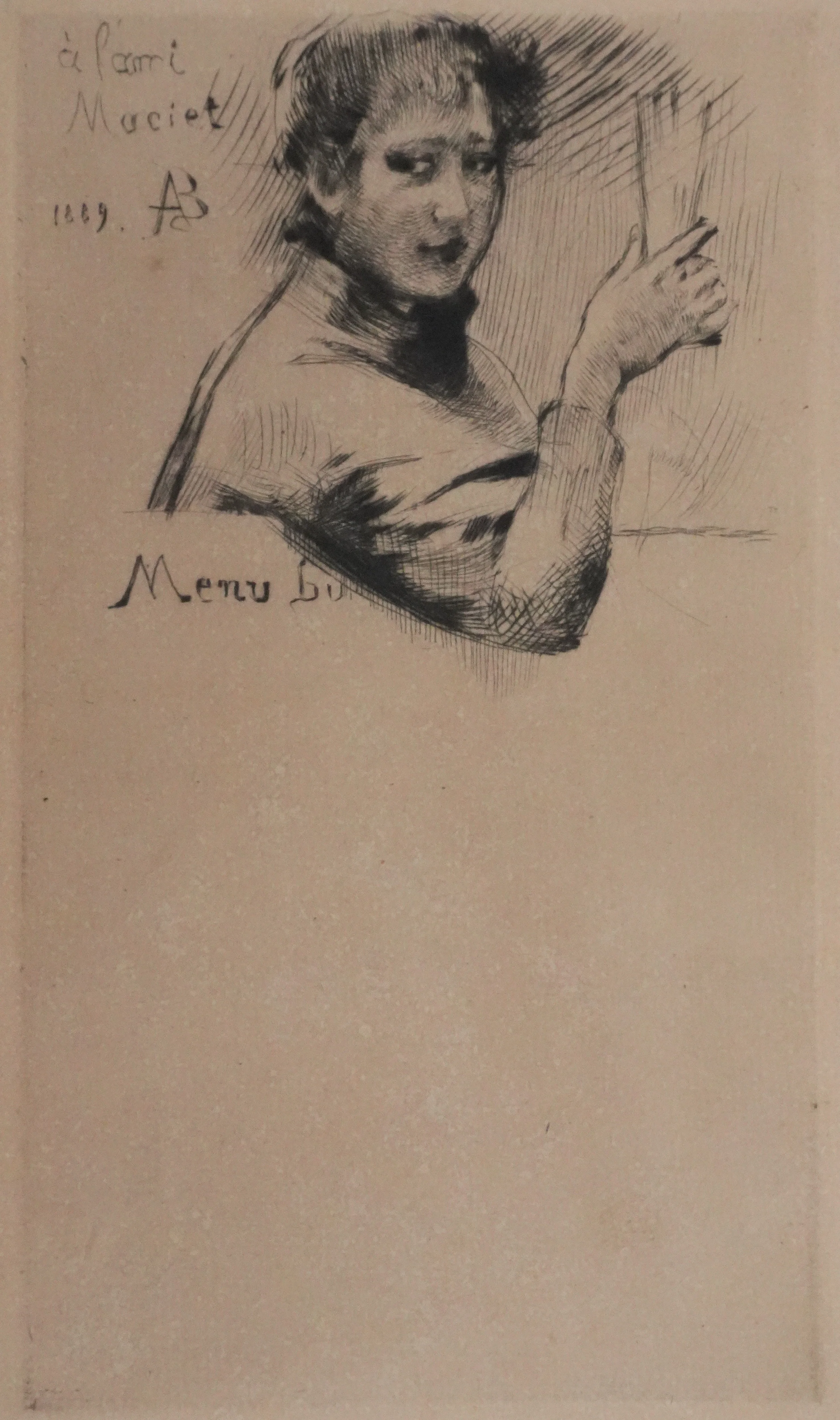 Albert BESNARD : Menu à l'ami Maciet, Gravure originale signée - Image 3