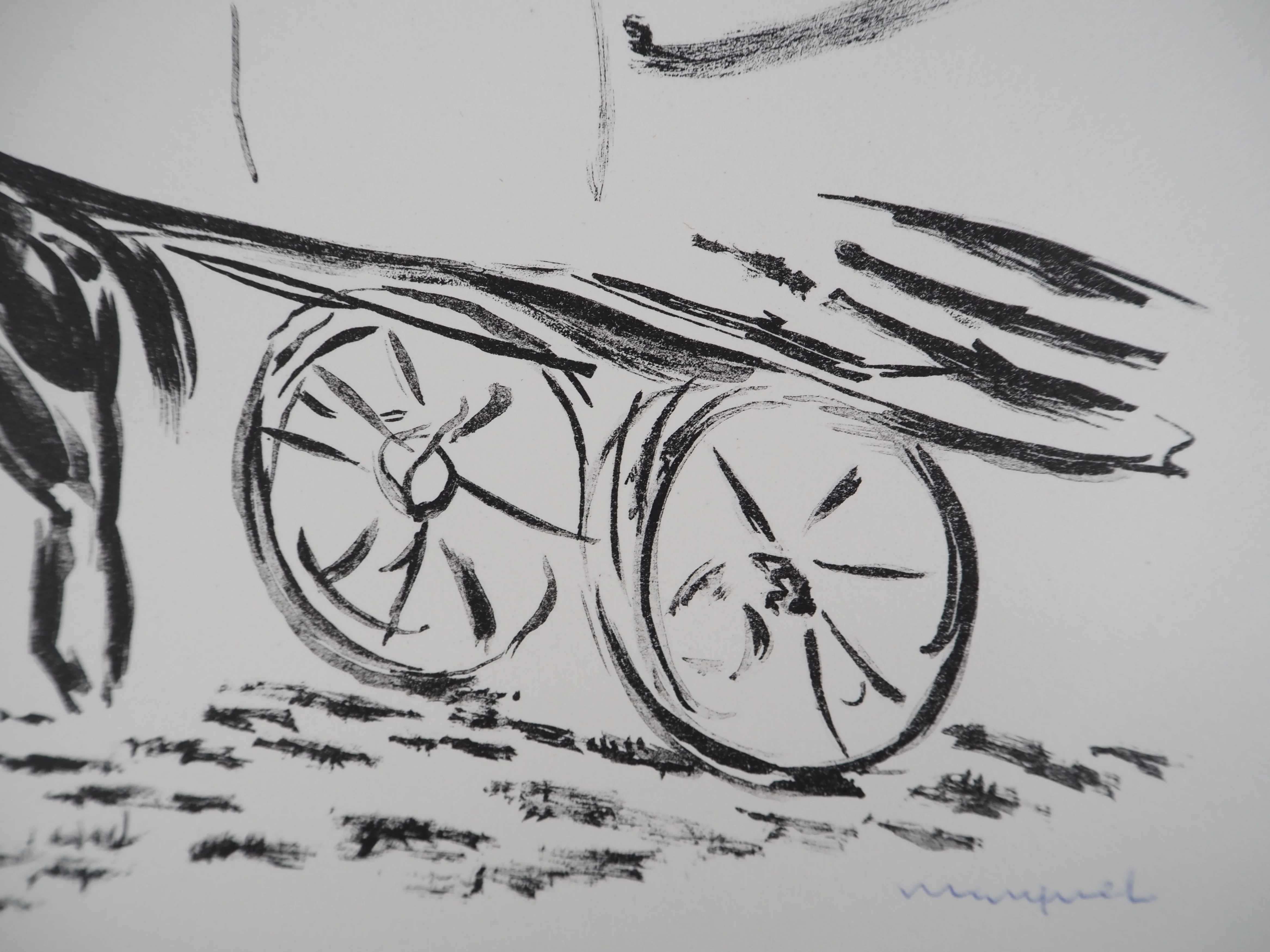 Albert MARQUET : La charrette à cheval, Lithographie originale signée - Image 5
