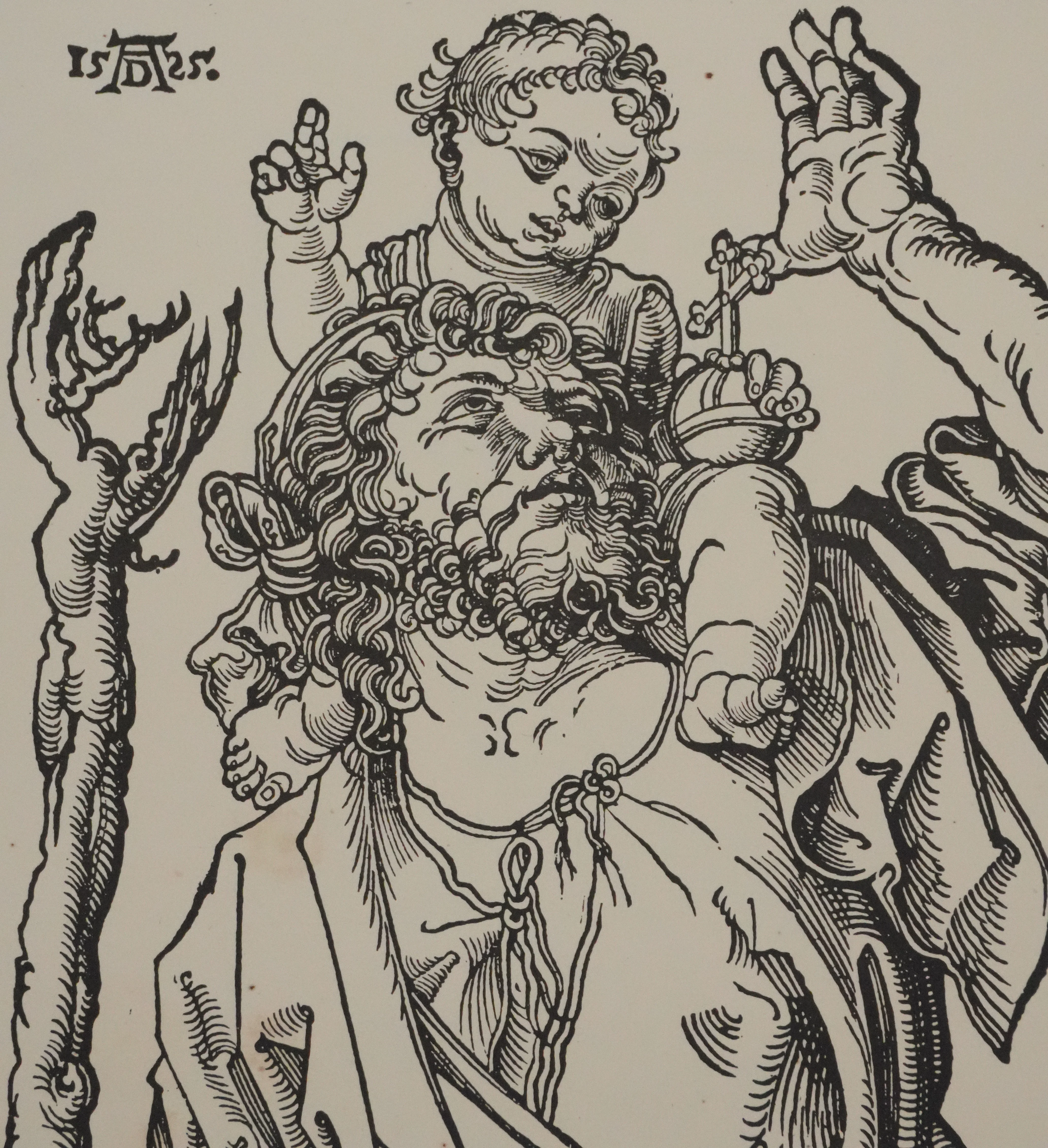 Albrecht DURER : Saint Christophe et l'enfant Jésus, Gravure signée - Image 4