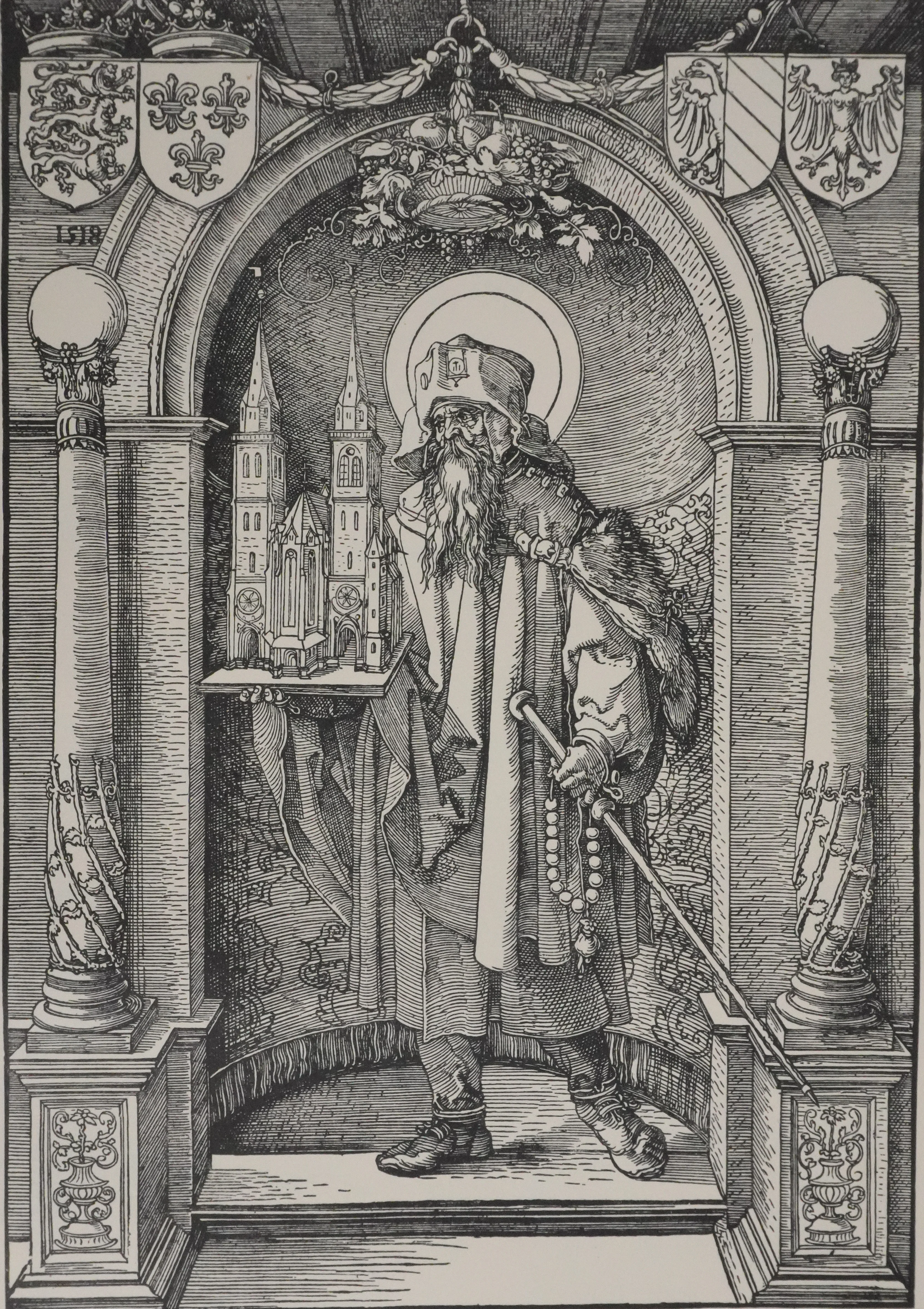 Albrecht DURER : Saint Sebald dans une niche, Gravure - Image 2