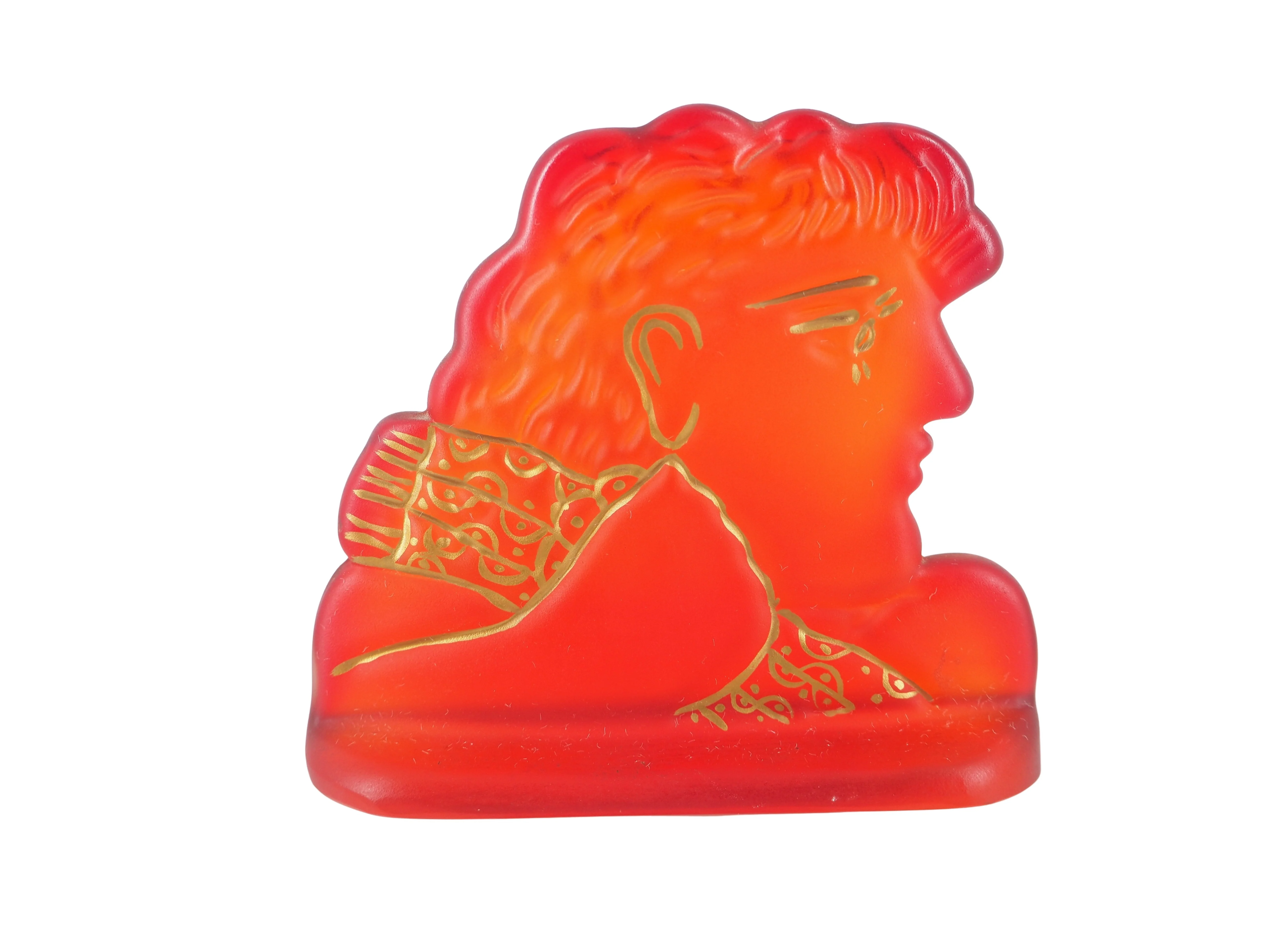 Alekos FASSIANOS : Kallisti rouge, Sculpture en pate de cristal signée - Image 3