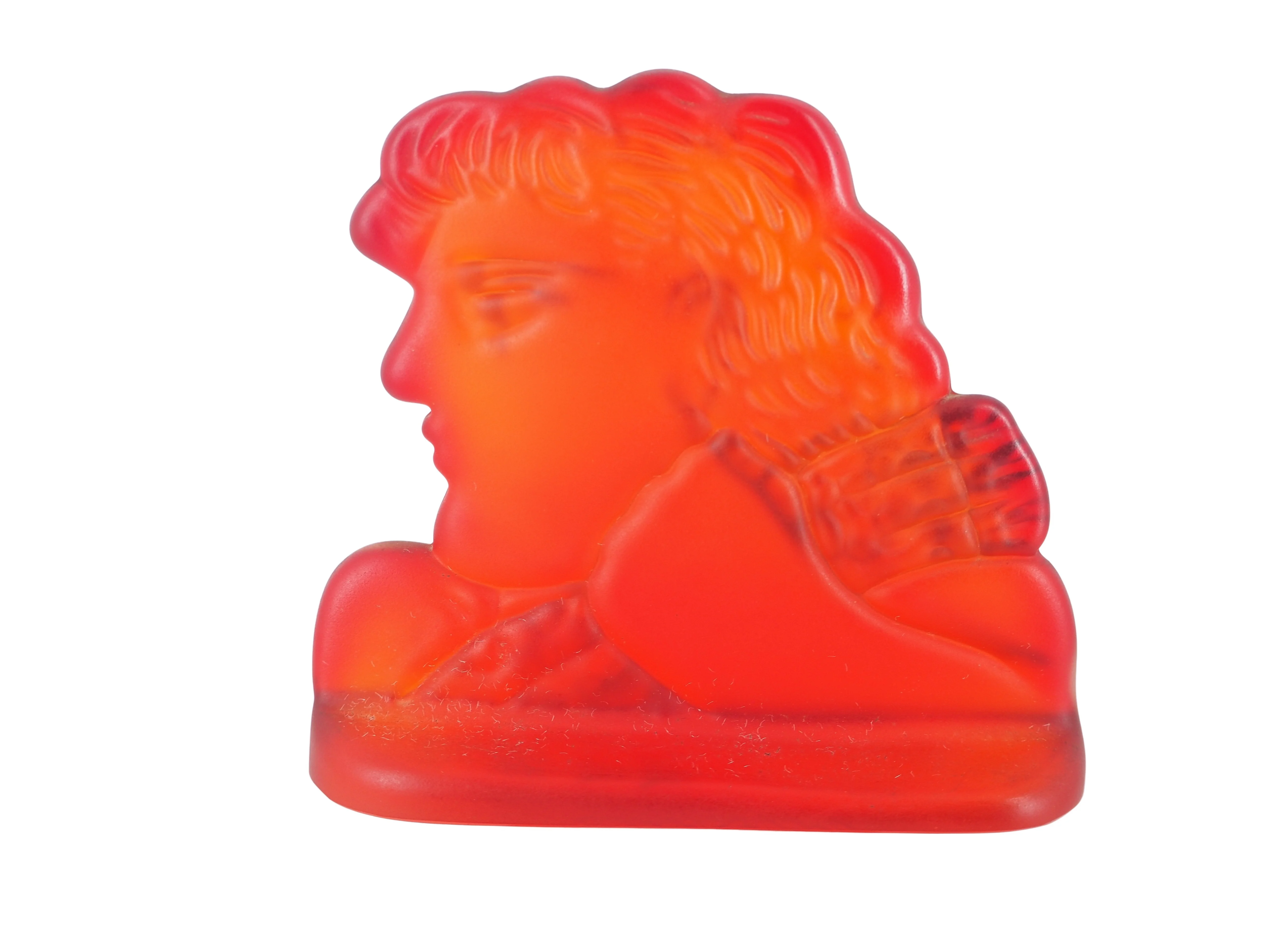 Alekos FASSIANOS : Kallisti rouge, Sculpture en pate de cristal signée - Image 5
