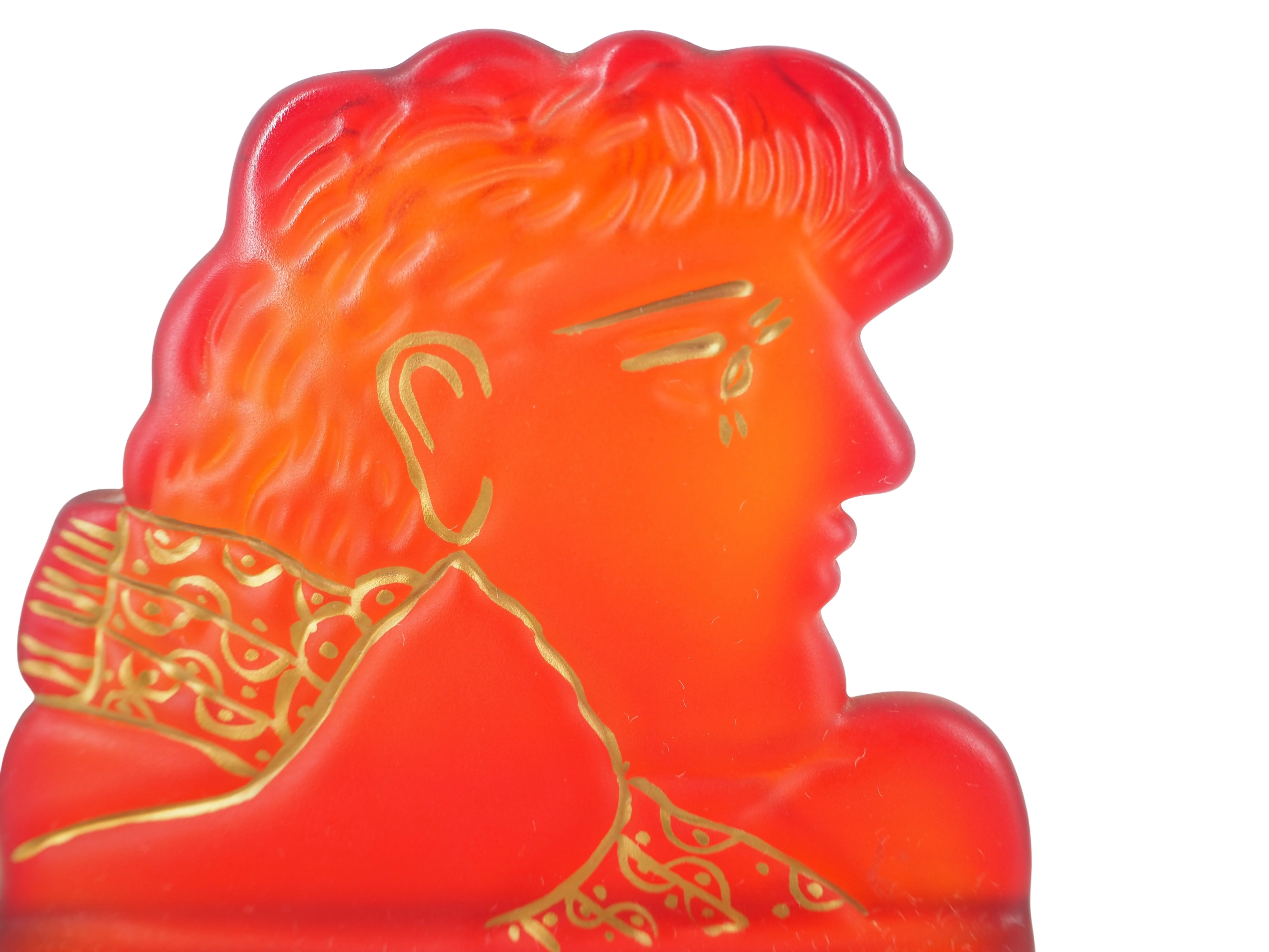 Alekos FASSIANOS : Kallisti rouge, Sculpture en pate de cristal signée - Image 9