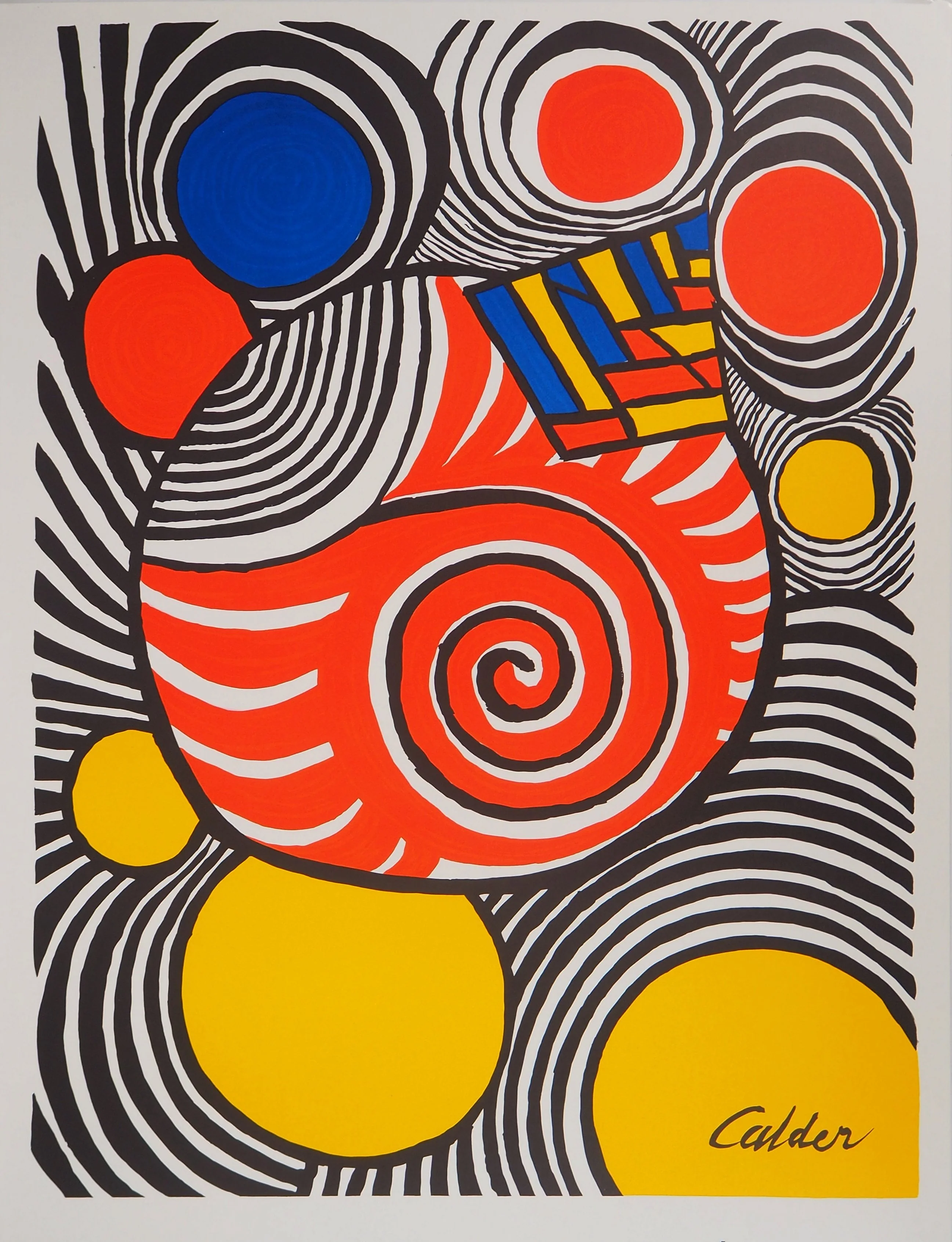 Alexander CALDER : Planètes rayonnantes, Lithographie signée