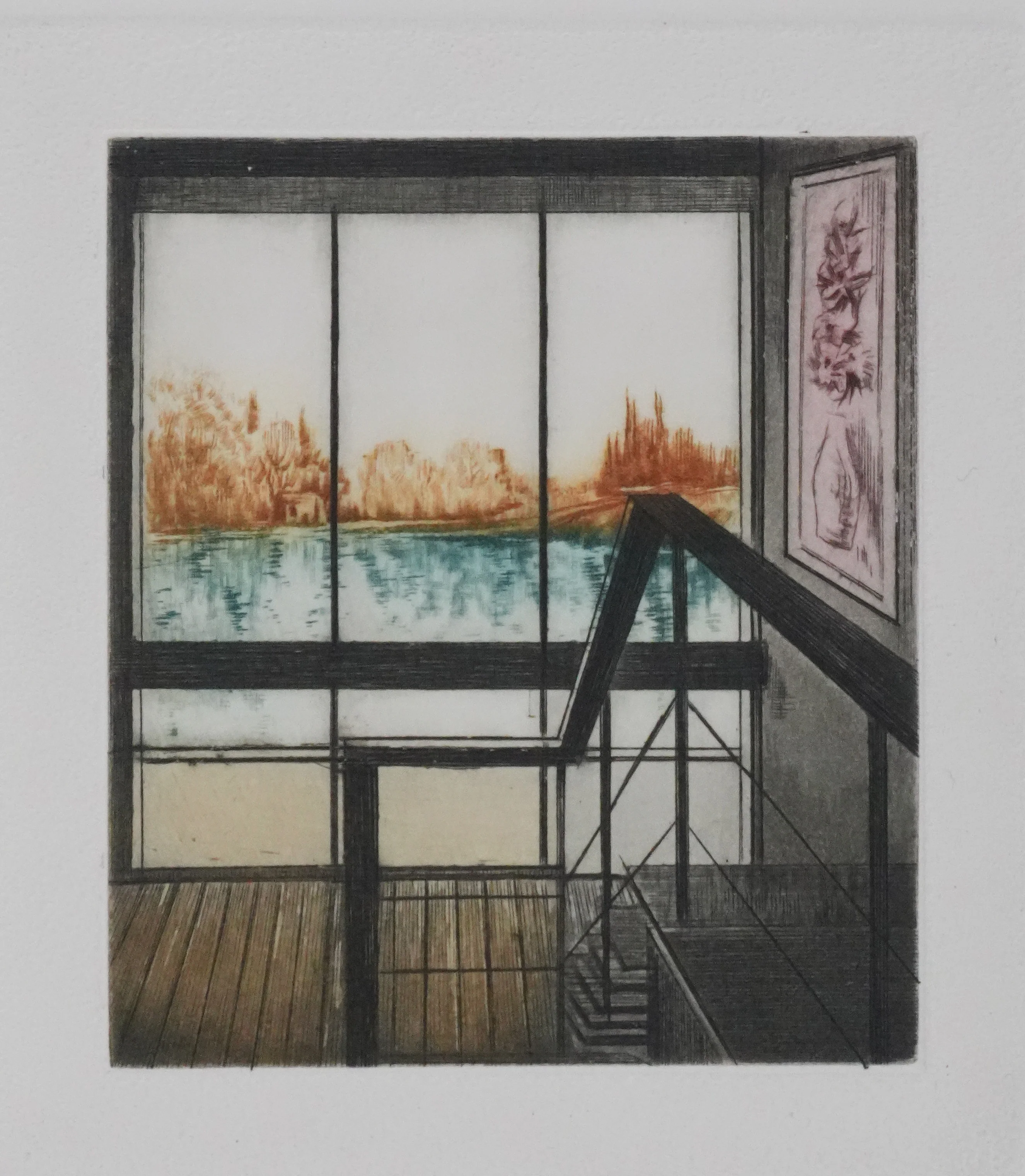 Alfonso AYUSO : Vue sur le lac, Gravure originale signée - Image 2