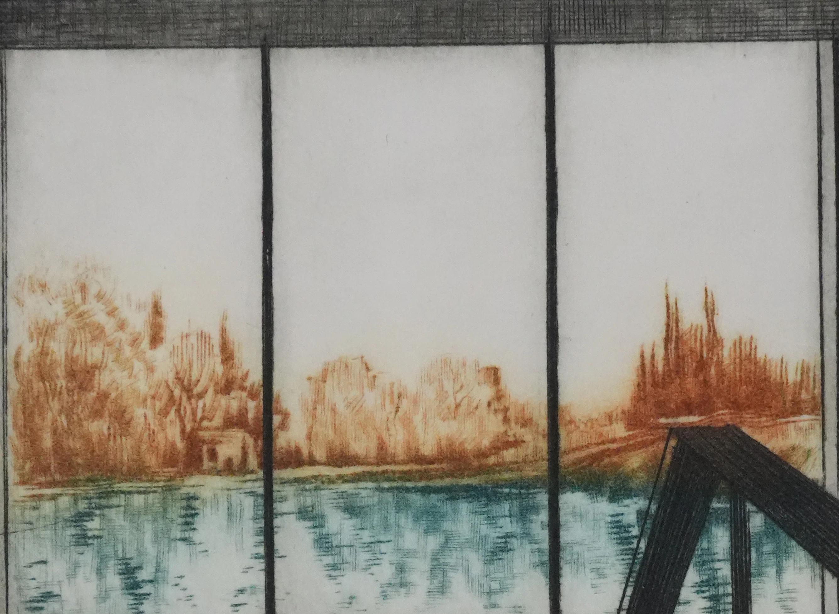 Alfonso AYUSO : Vue sur le lac, Gravure originale signée - Image 5