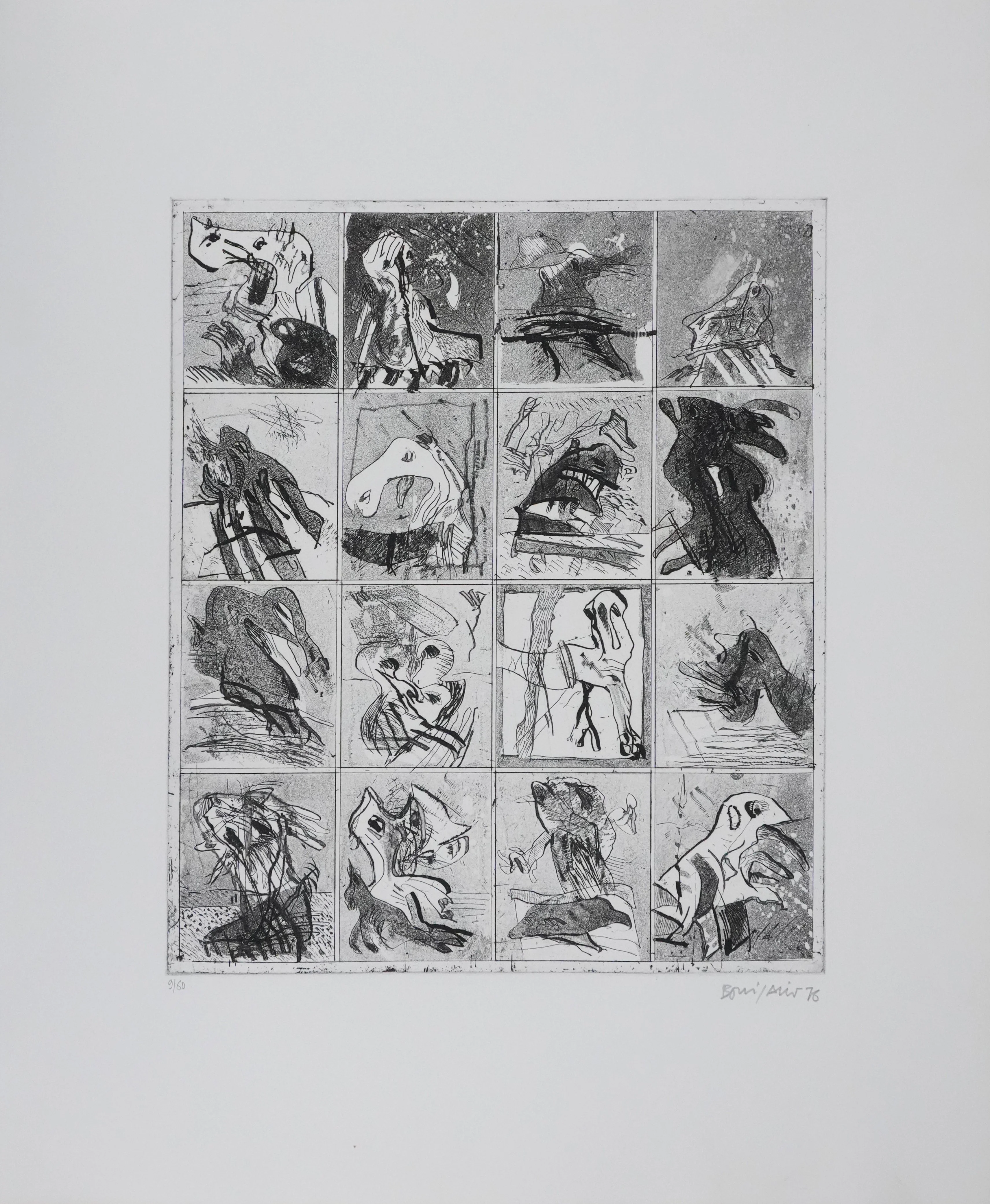 Alfonso BONIFACIO : Le souper des créatures, Gravure originale signée
