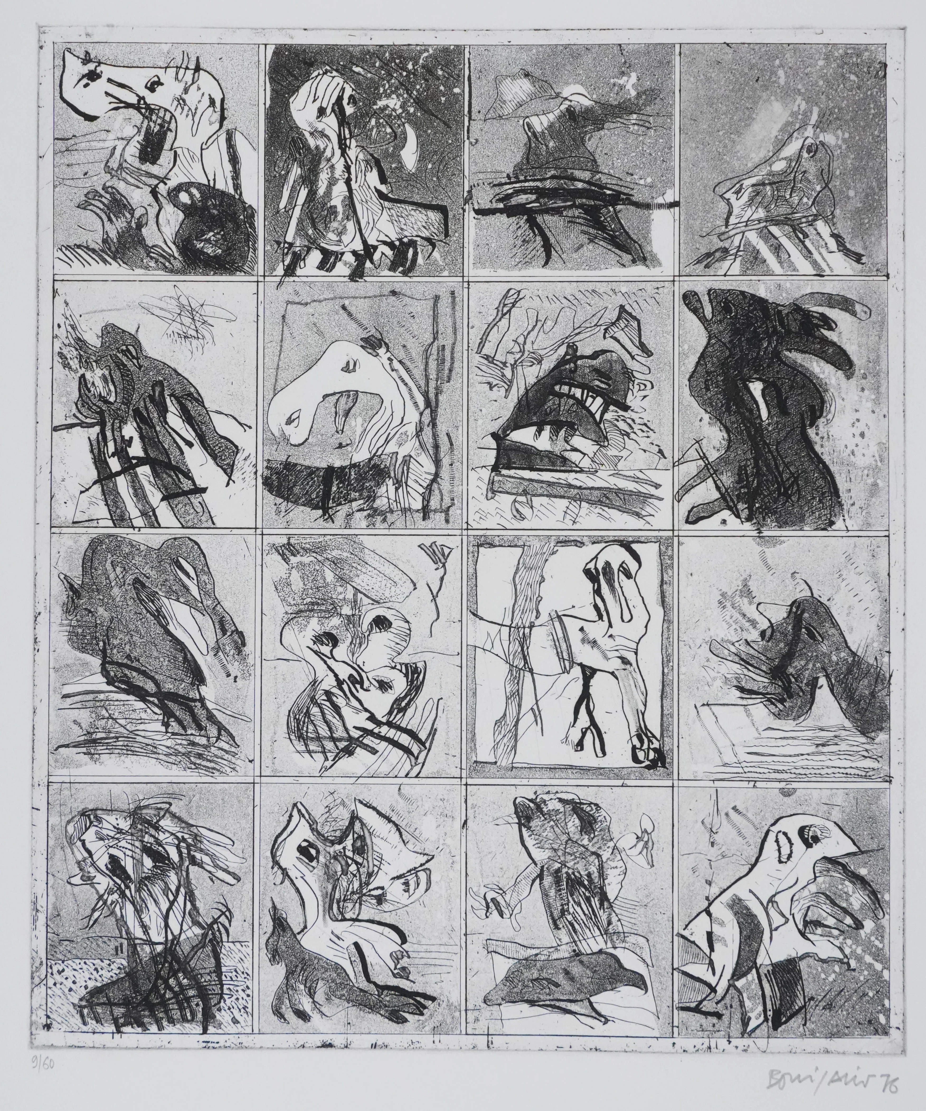 Alfonso BONIFACIO : Le souper des créatures, Gravure originale signée - Image 3