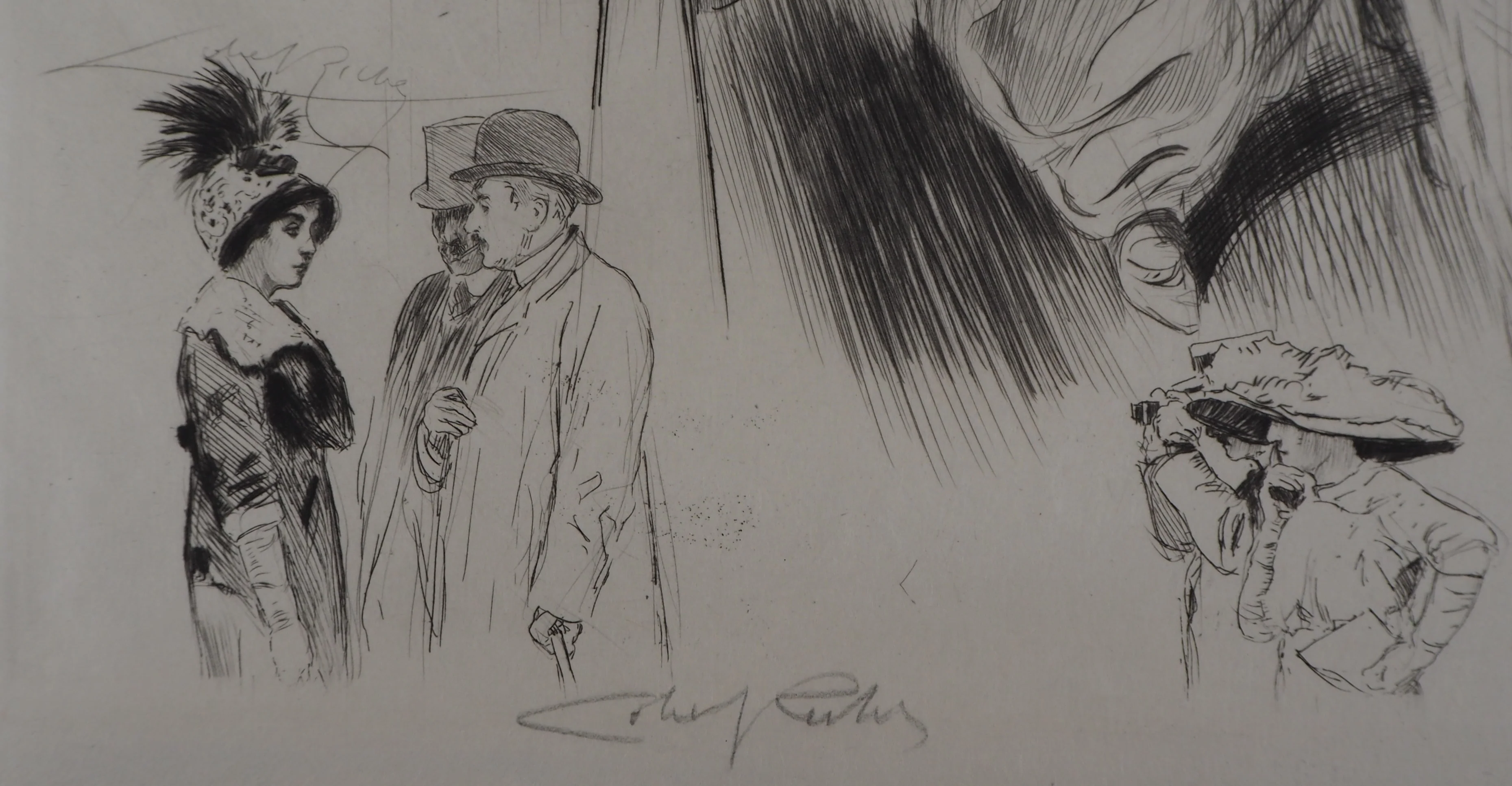 Alméry LOBEL-RICHE : La sortie élégante, Gravure originale signée - Image 7