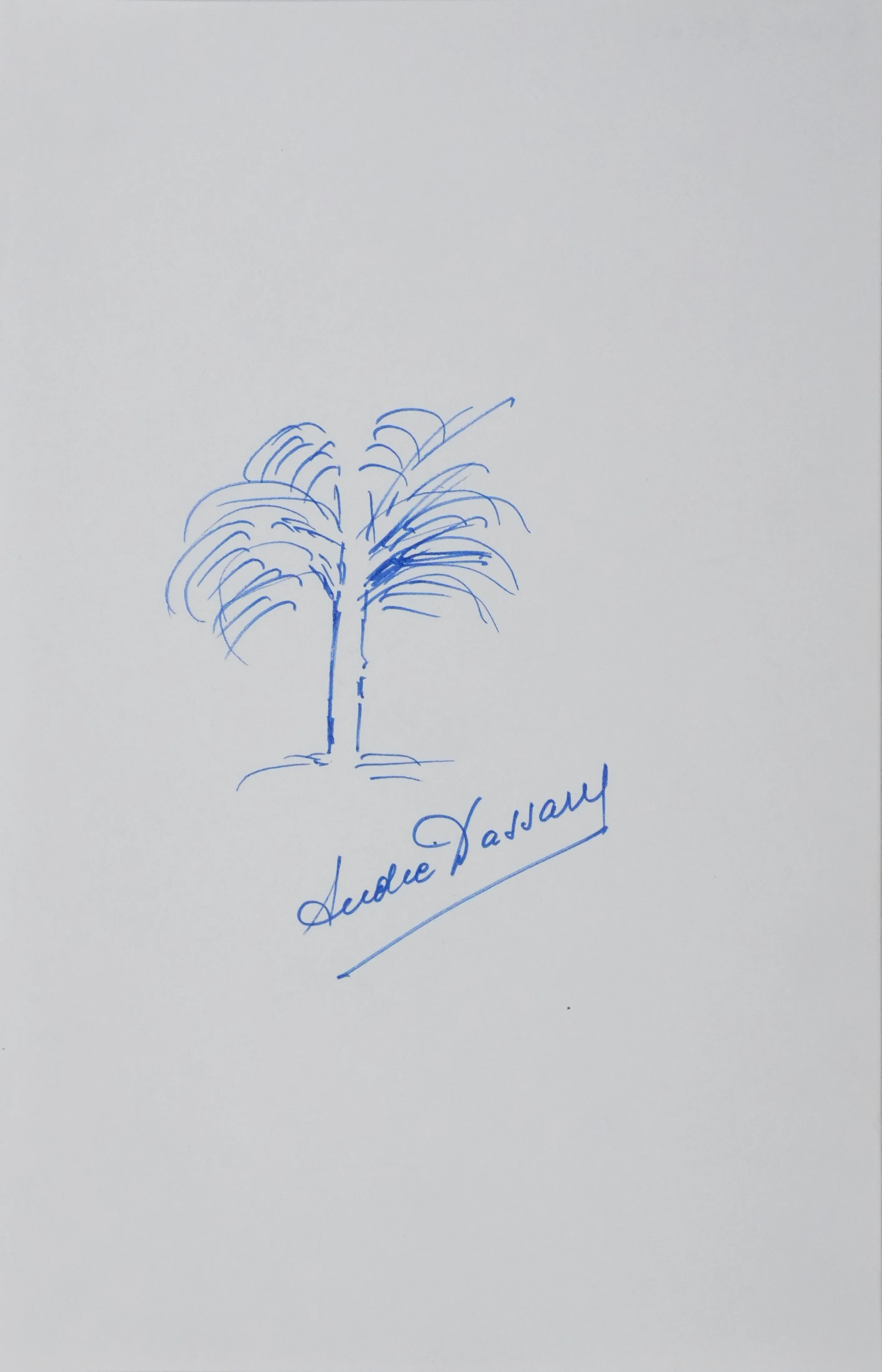 André DASSARY : L'arbre en chanson, Autographe et dessin original signé