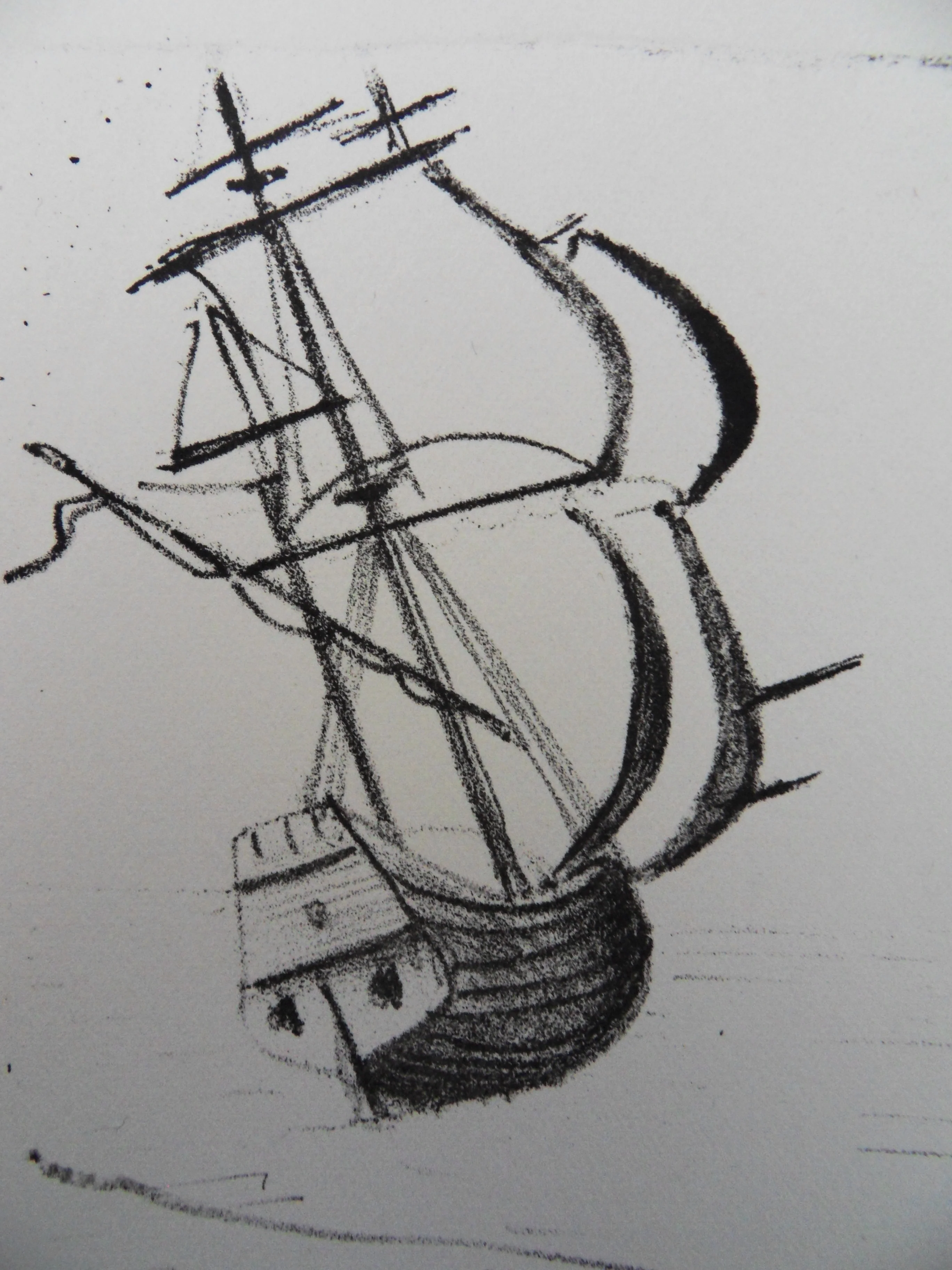 André DERAIN : Bateau à voiles, La caravelle, Lithographie originale signée - Image 2