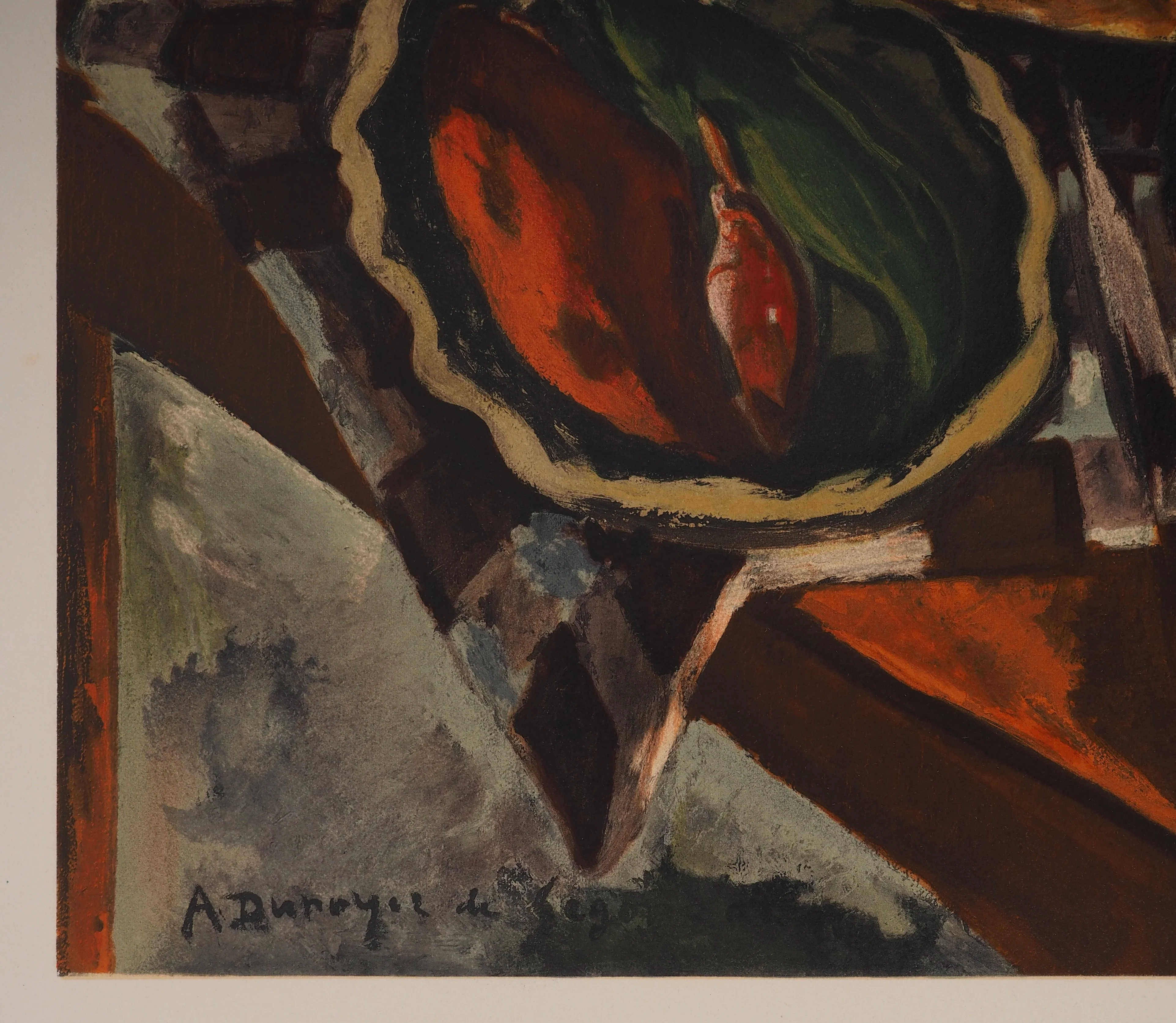 André DUNOYER DE SEGONZAC : Nature morte au panier, Lithographie signée - Image 2
