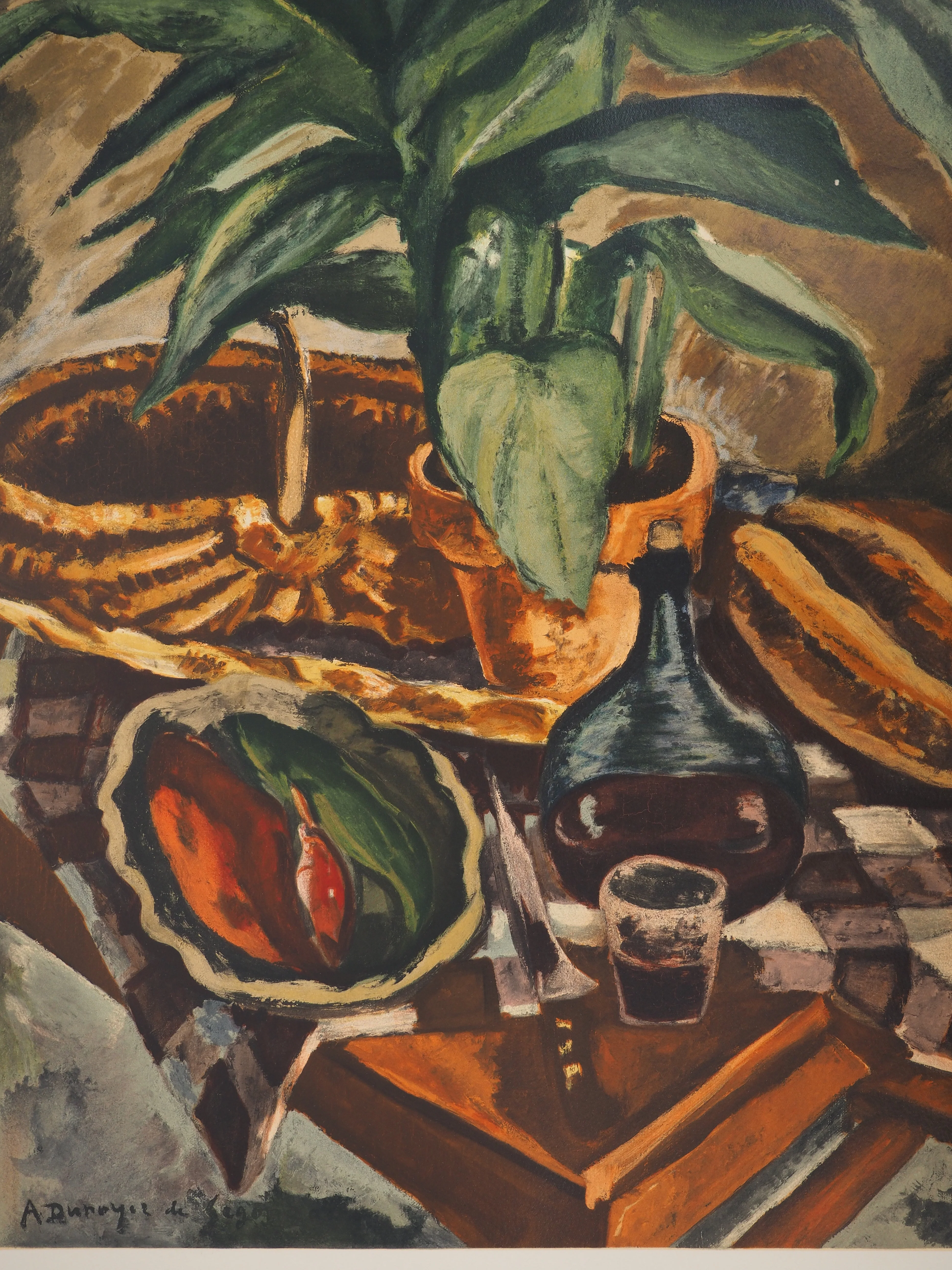 André DUNOYER DE SEGONZAC : Nature morte au panier, Lithographie signée - Image 3