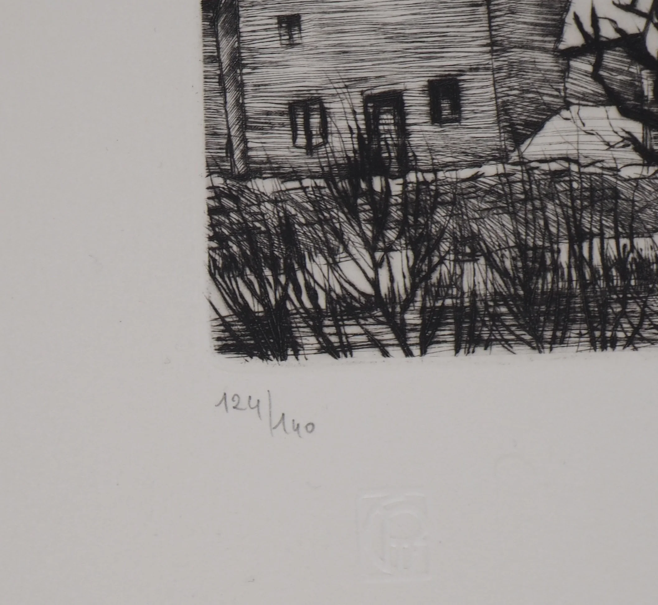André JACQUEMIN : Village Suisse sous la neige d’hiver, Gravure originale signée - Image 5