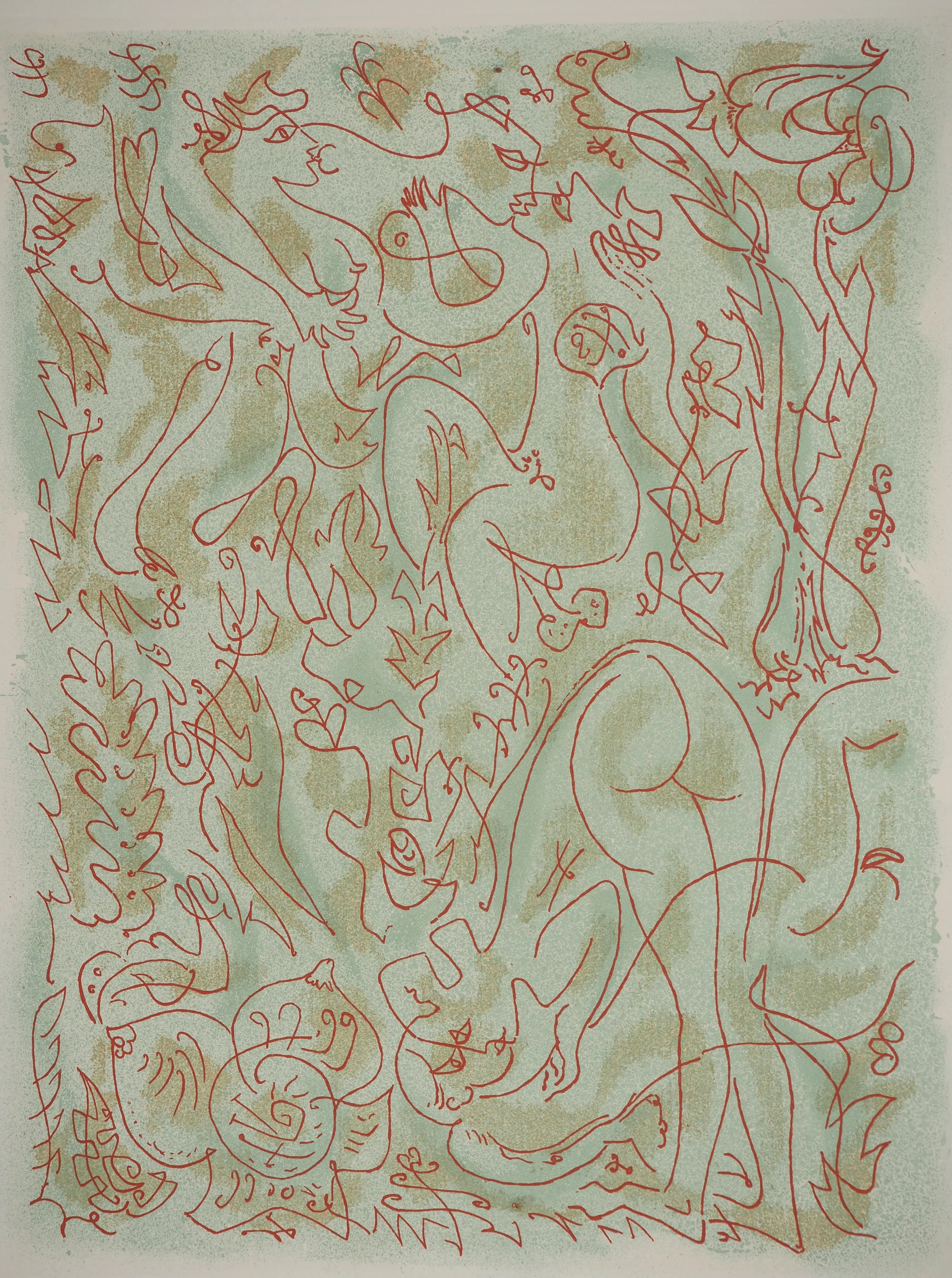 André MASSON : Baisers aux seins fleuris, Gravure originale signée - Image 3