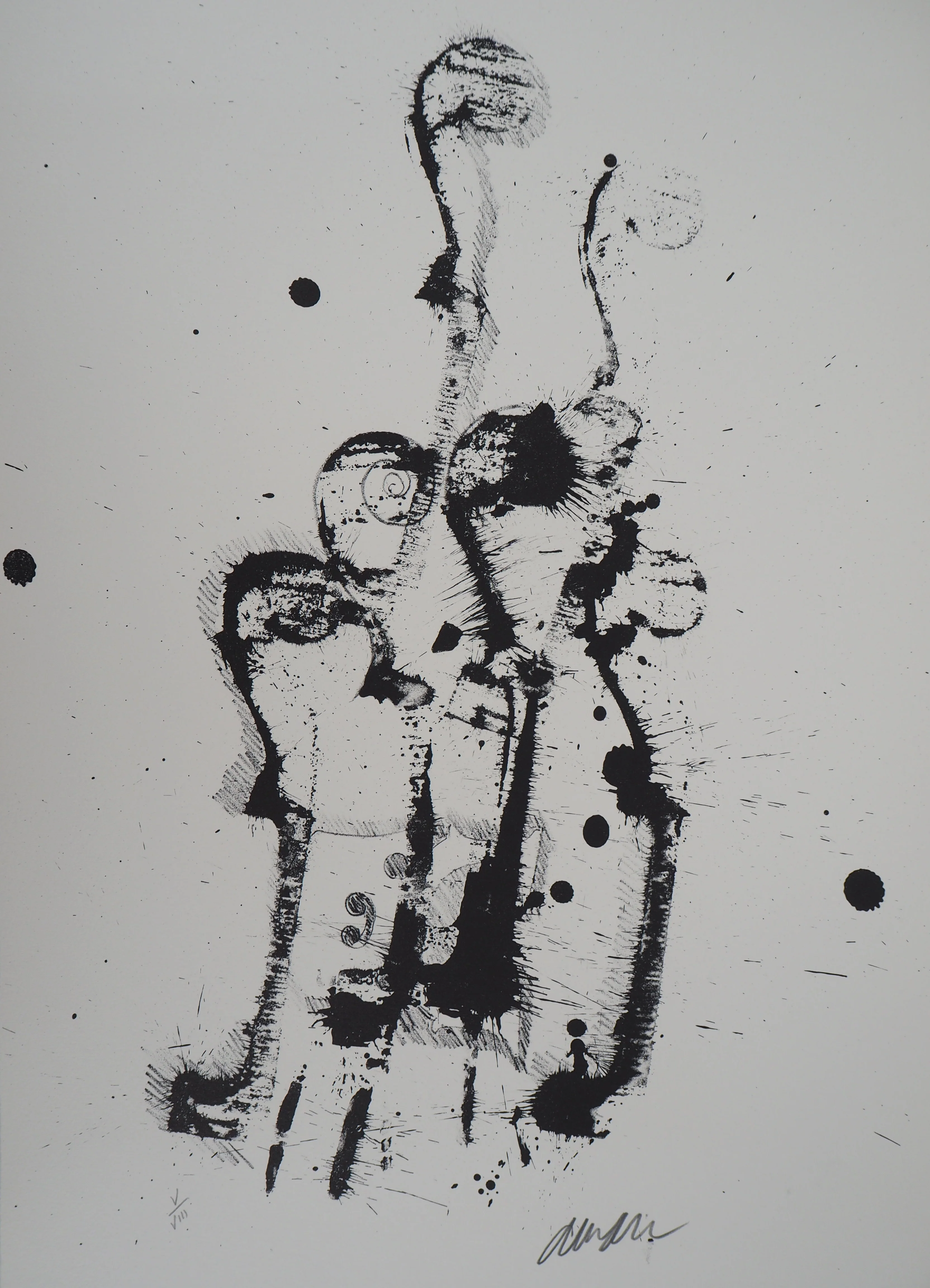 ARMAN : Quintette de violons, Lithographie originale signée