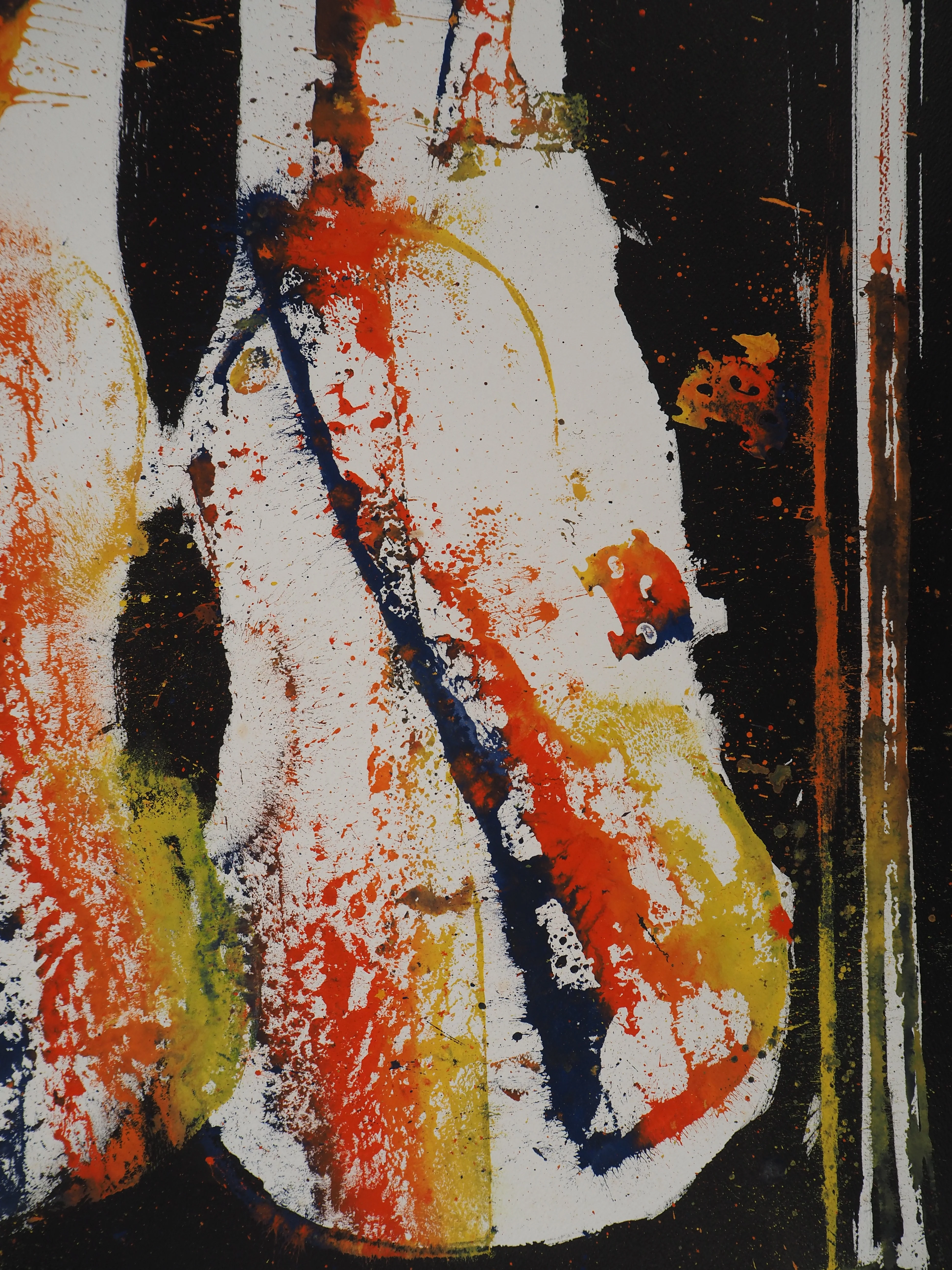 ARMAN : Violons, Chicago Riffle, Huile sur papier signée - Image 5