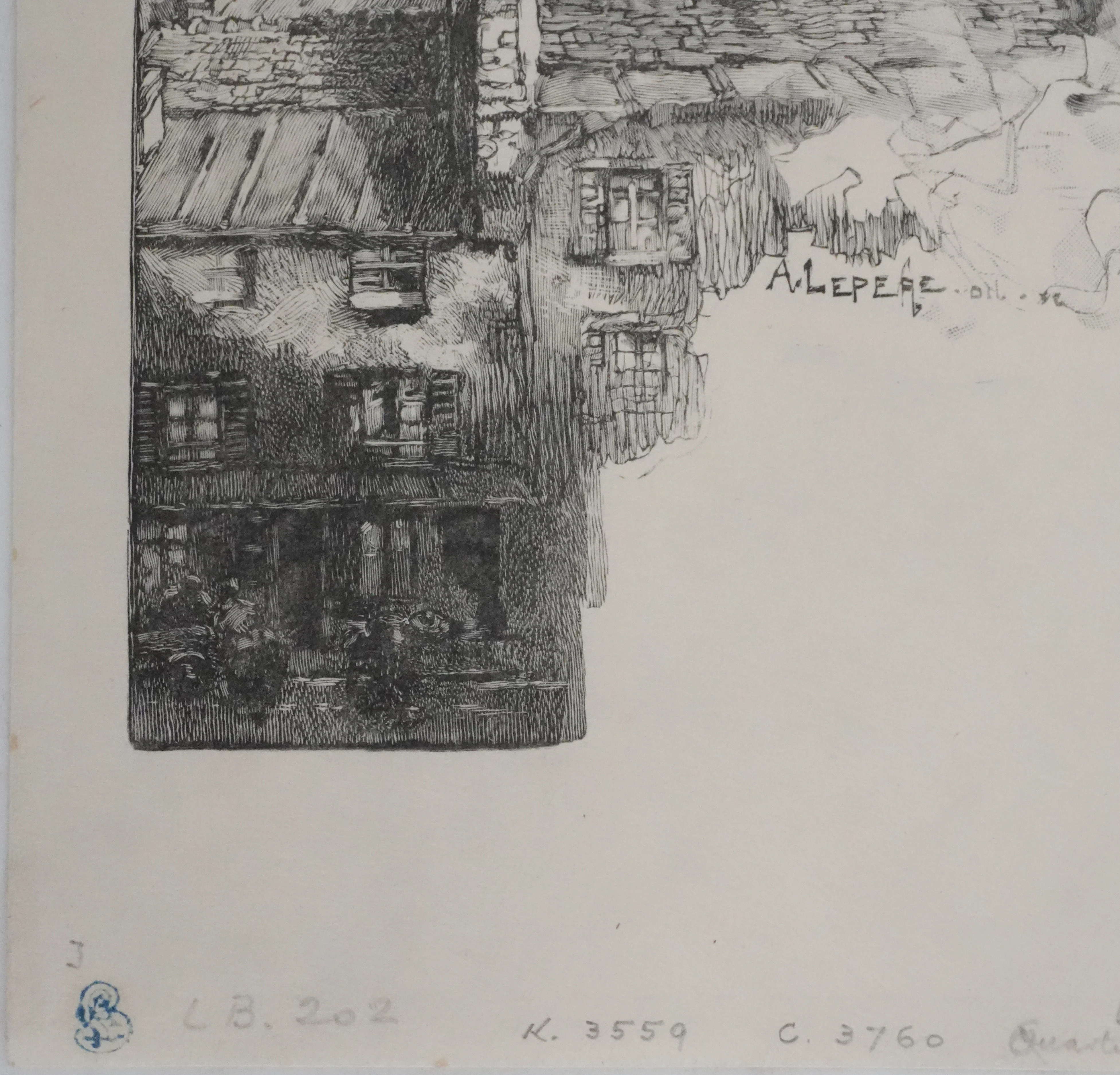 Auguste LEPERE : Sur les toits, Gravure originale signée - Image 7