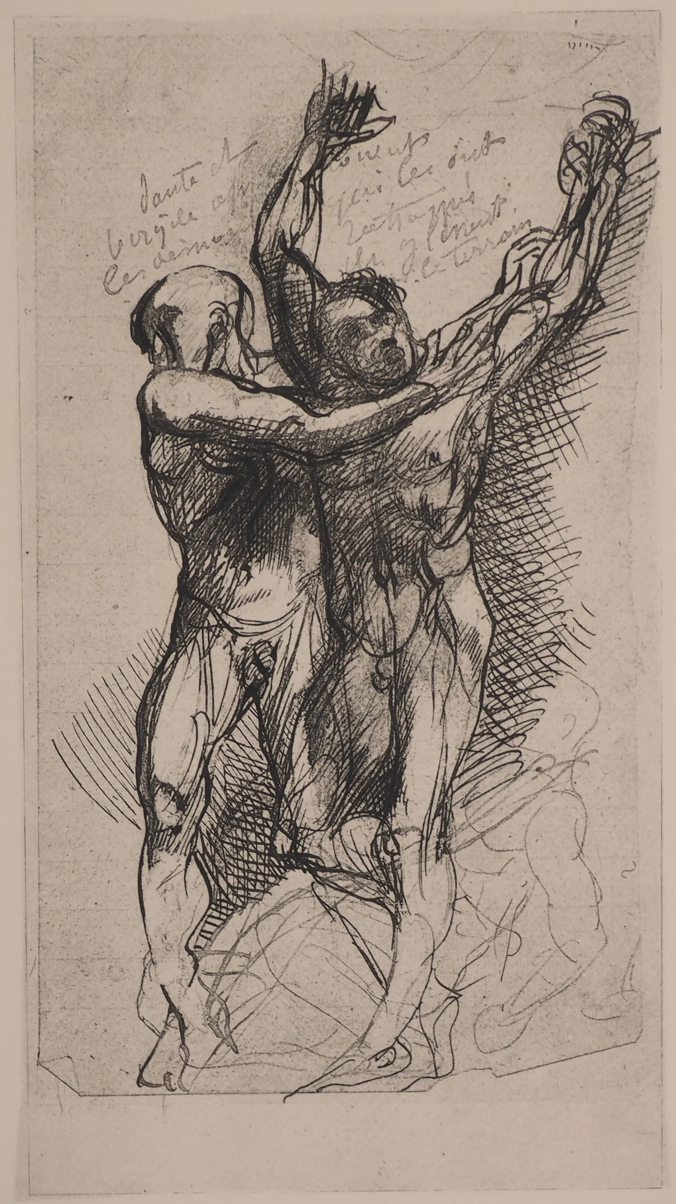 Auguste RODIN : Dante, l'effroi, Gravure