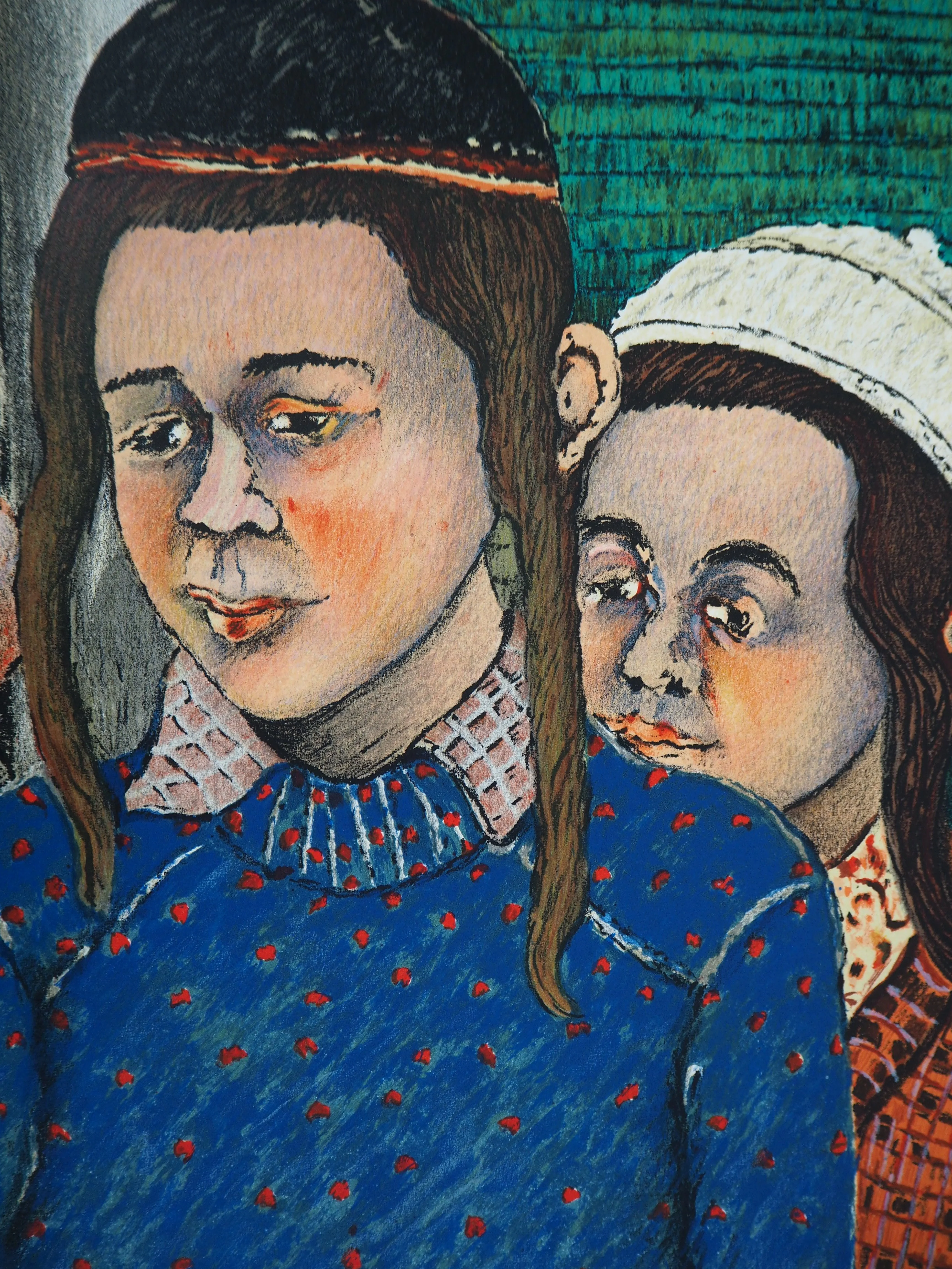 David AZUZ : Au musée de la culture juive, Lithographie originale signée - Image 4