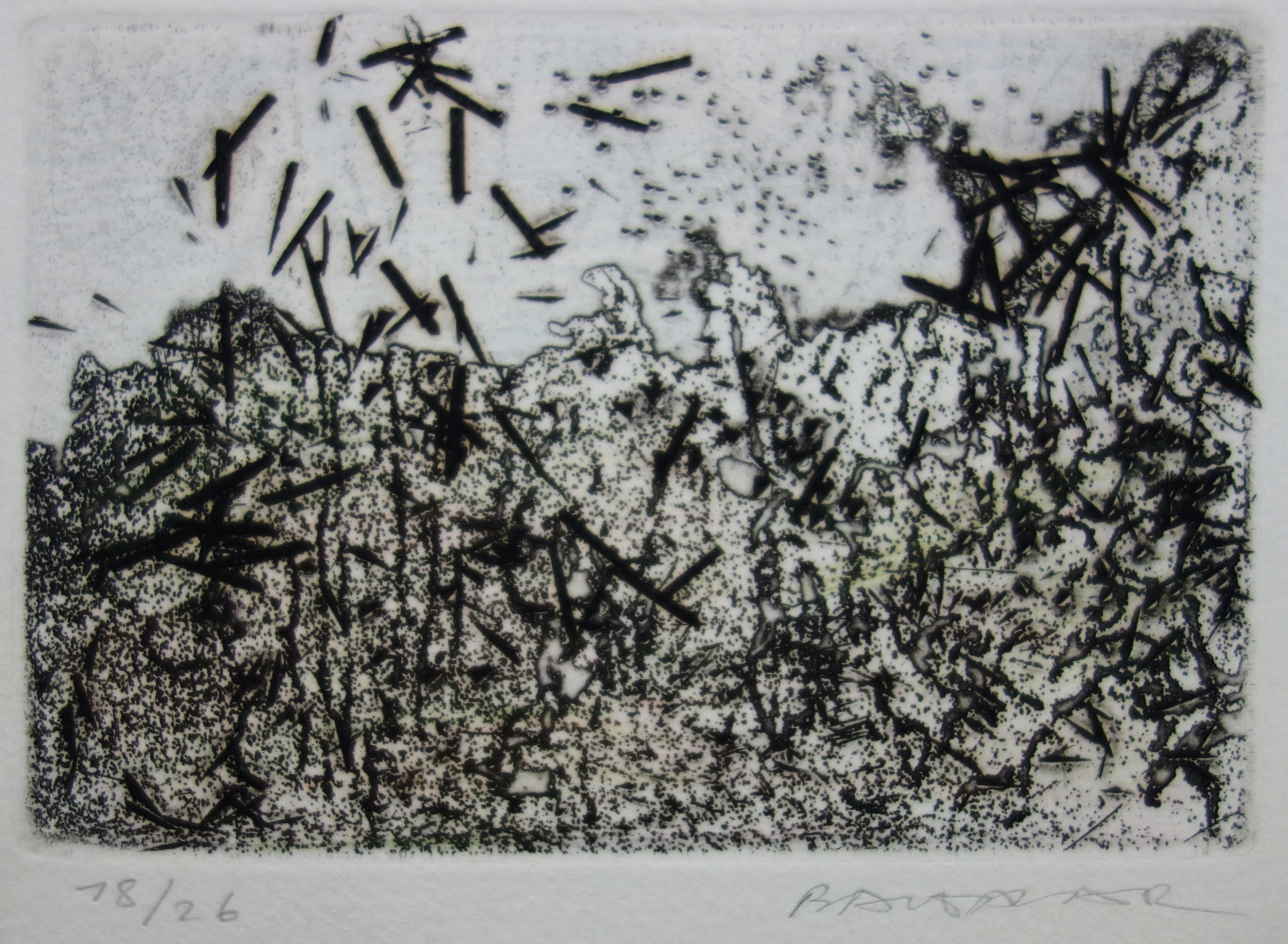 Julius BALTAZAR : Paysage à la japonaise, Gravure originale signée - Image 3
