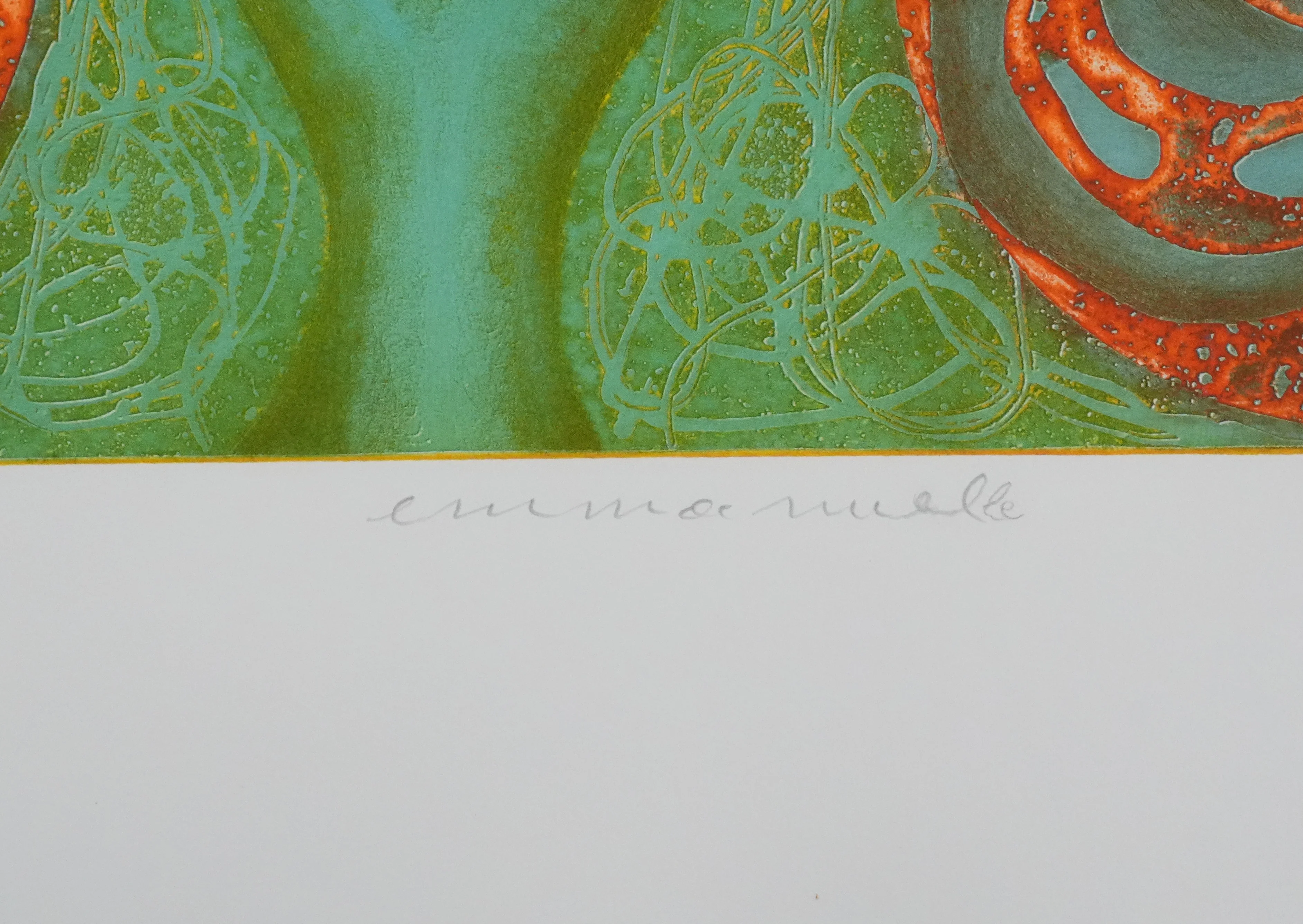 Ben BANAY : Composition aux cercles orange, Gravure originale signée - Image 8