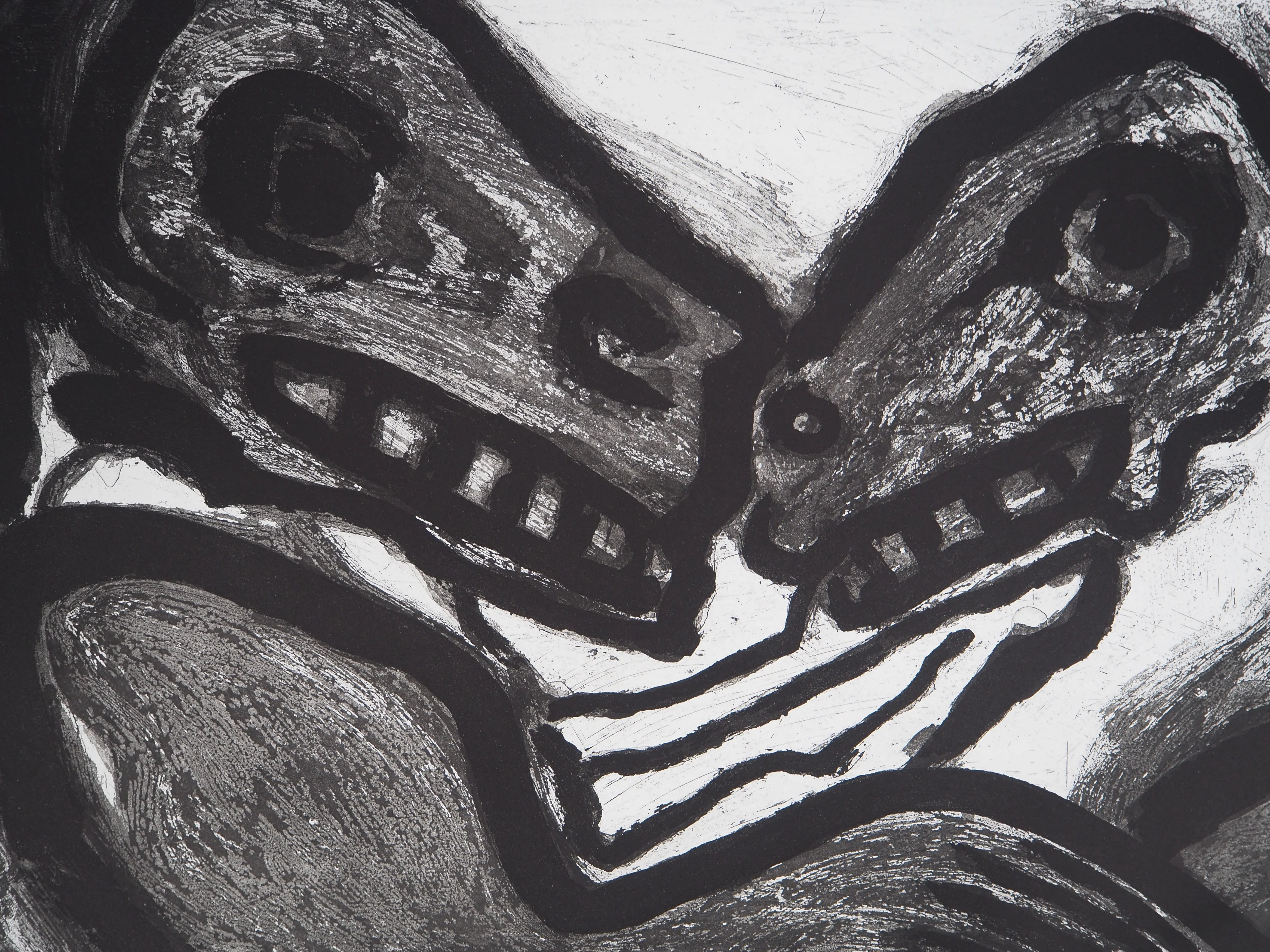Bengt LINDSTROM : Couple de créatures primitives, Gravure originale signée - Image 4