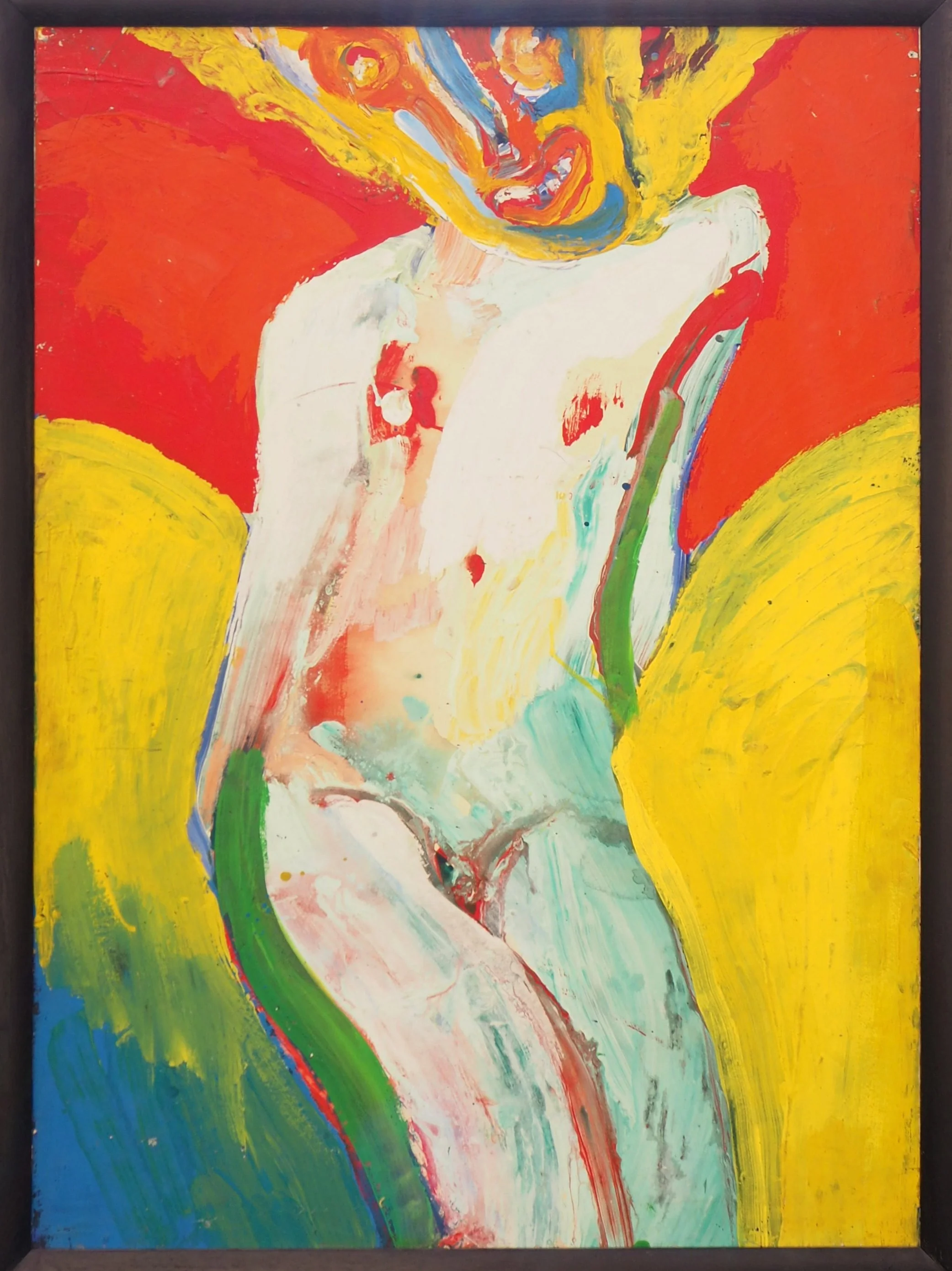 Bengt LINDSTROM : Jeune fille joyeuse, Huile sur papier