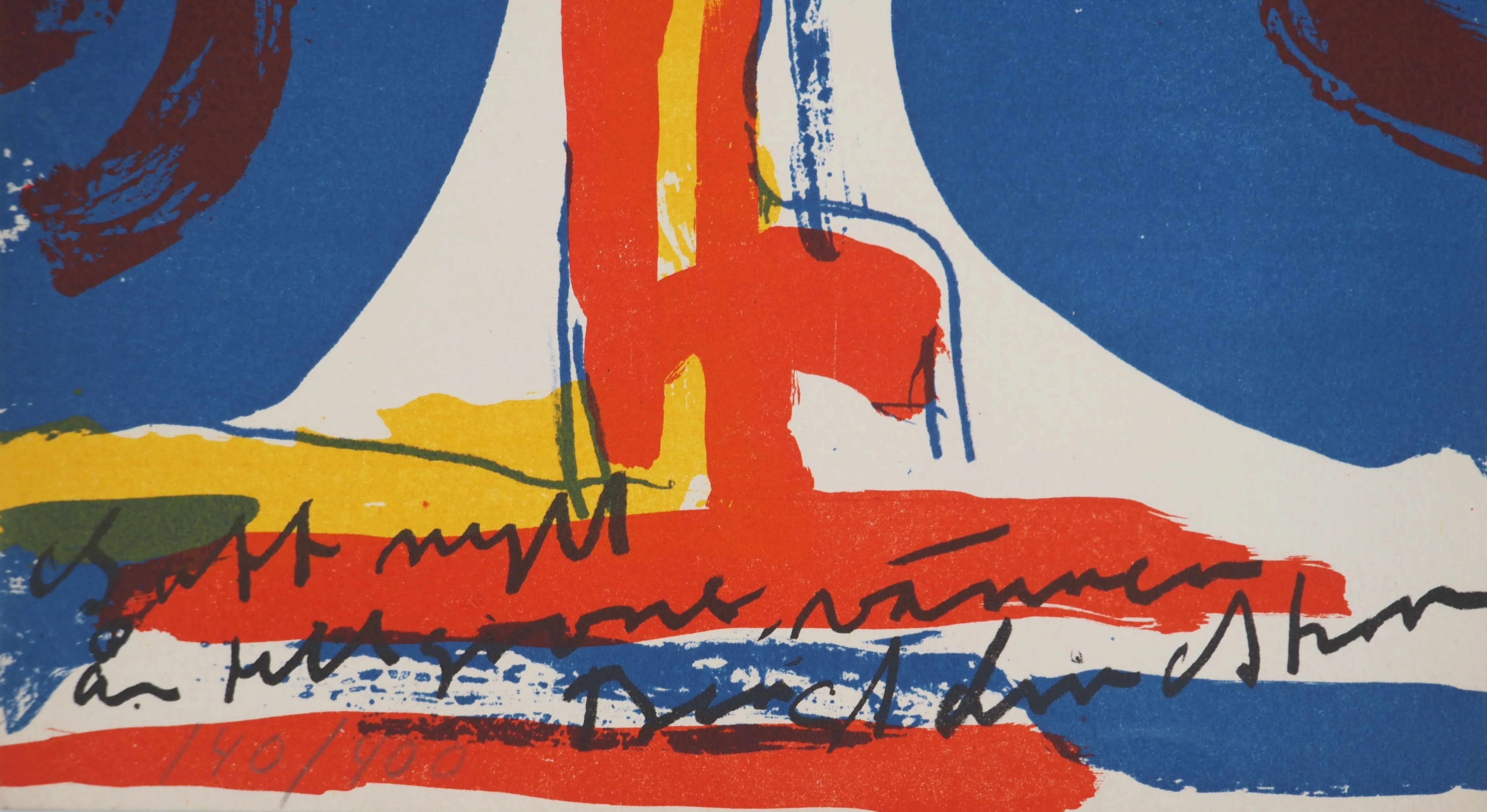 Bengt LINDSTROM : L'oeil rouge, Lithographie originale signée - Image 2