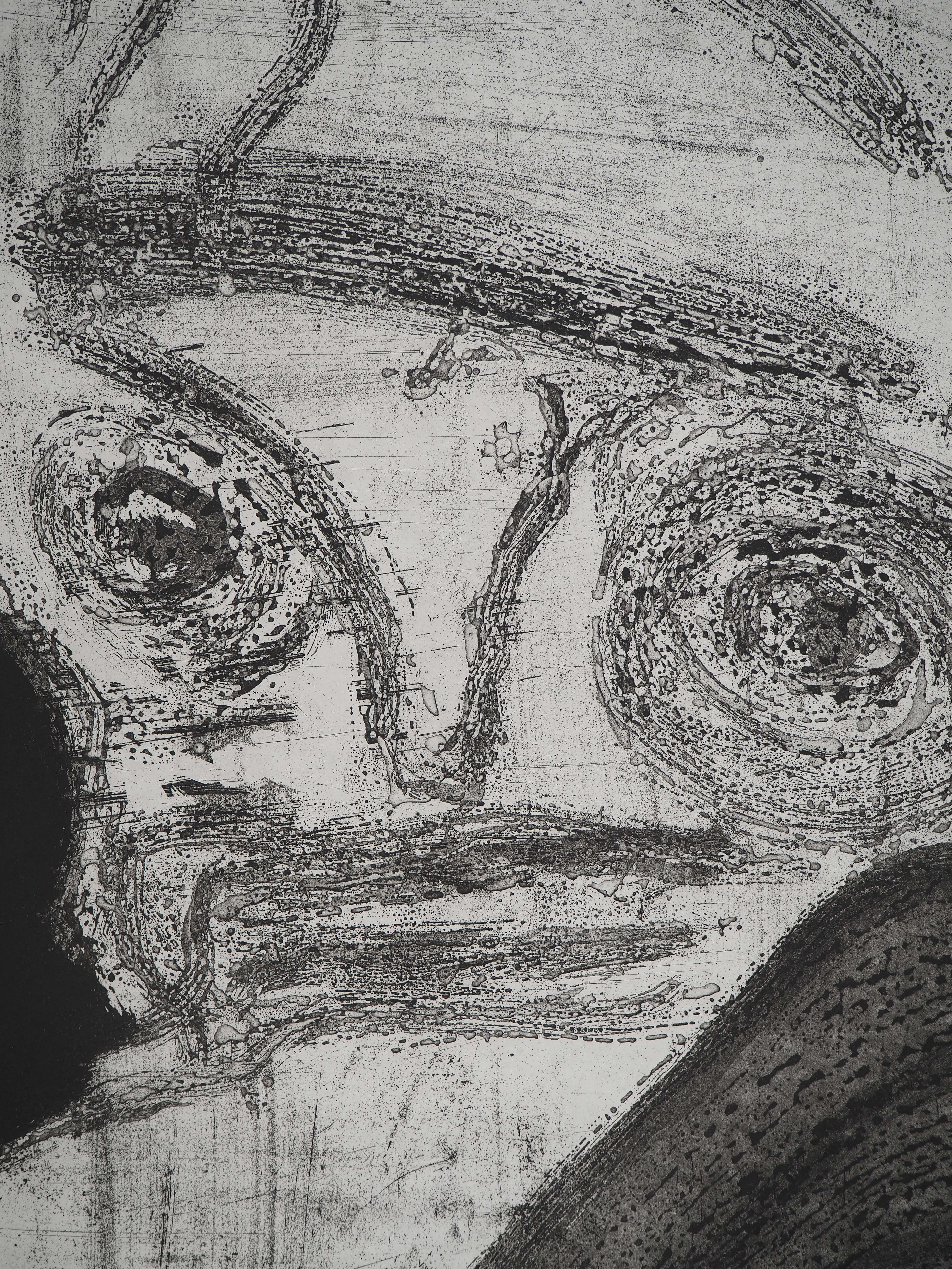 Bengt LINDSTROM : Le Chamane au chapeau, Gravure originale signée - Image 5
