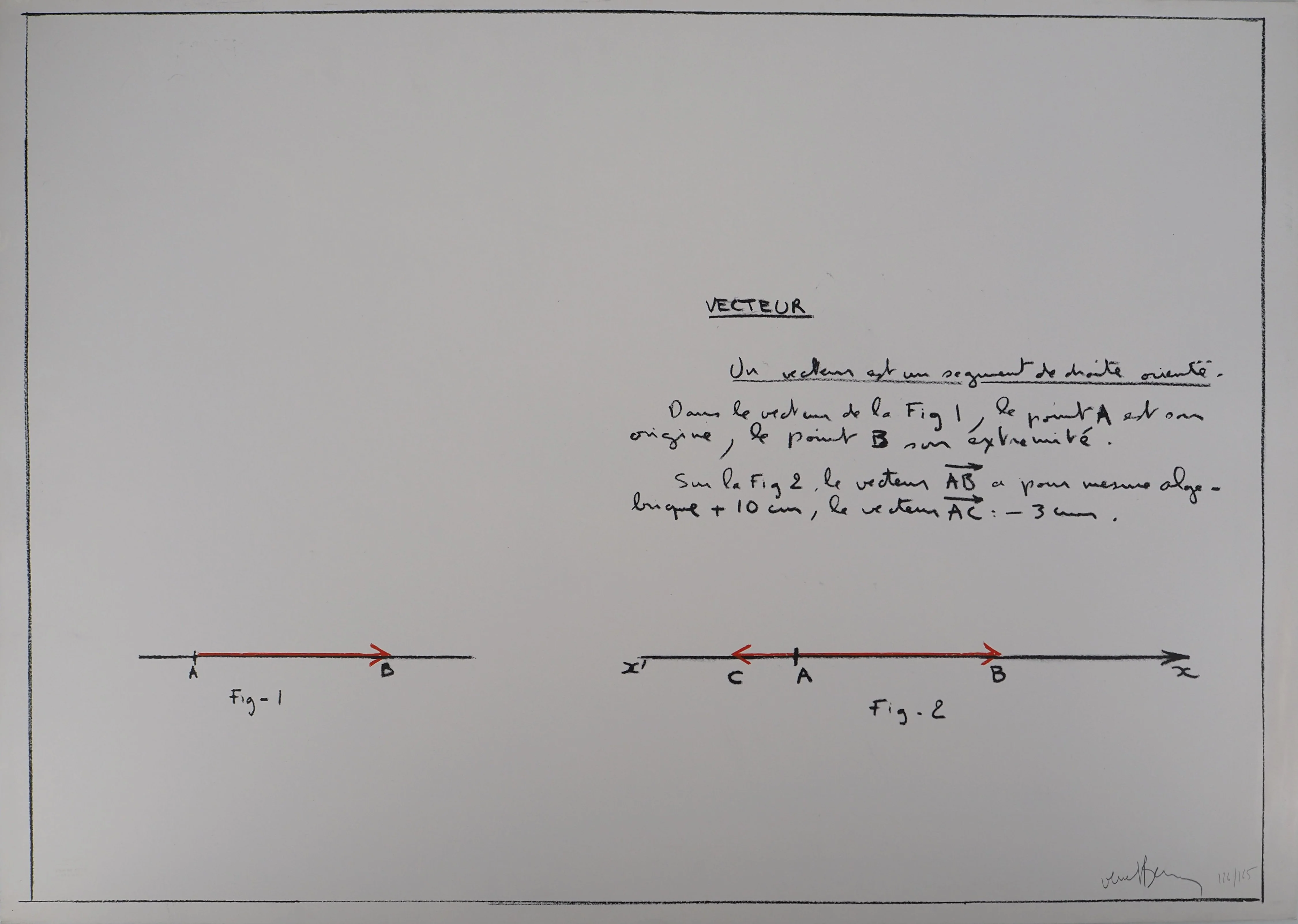 Bernar VENET : Un Vecteur, Sérigraphie originale signée