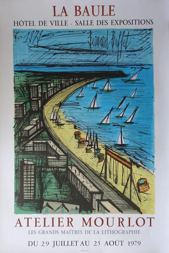 Bernard BUFFET : La Baule, Affiche en lithographie originale signée