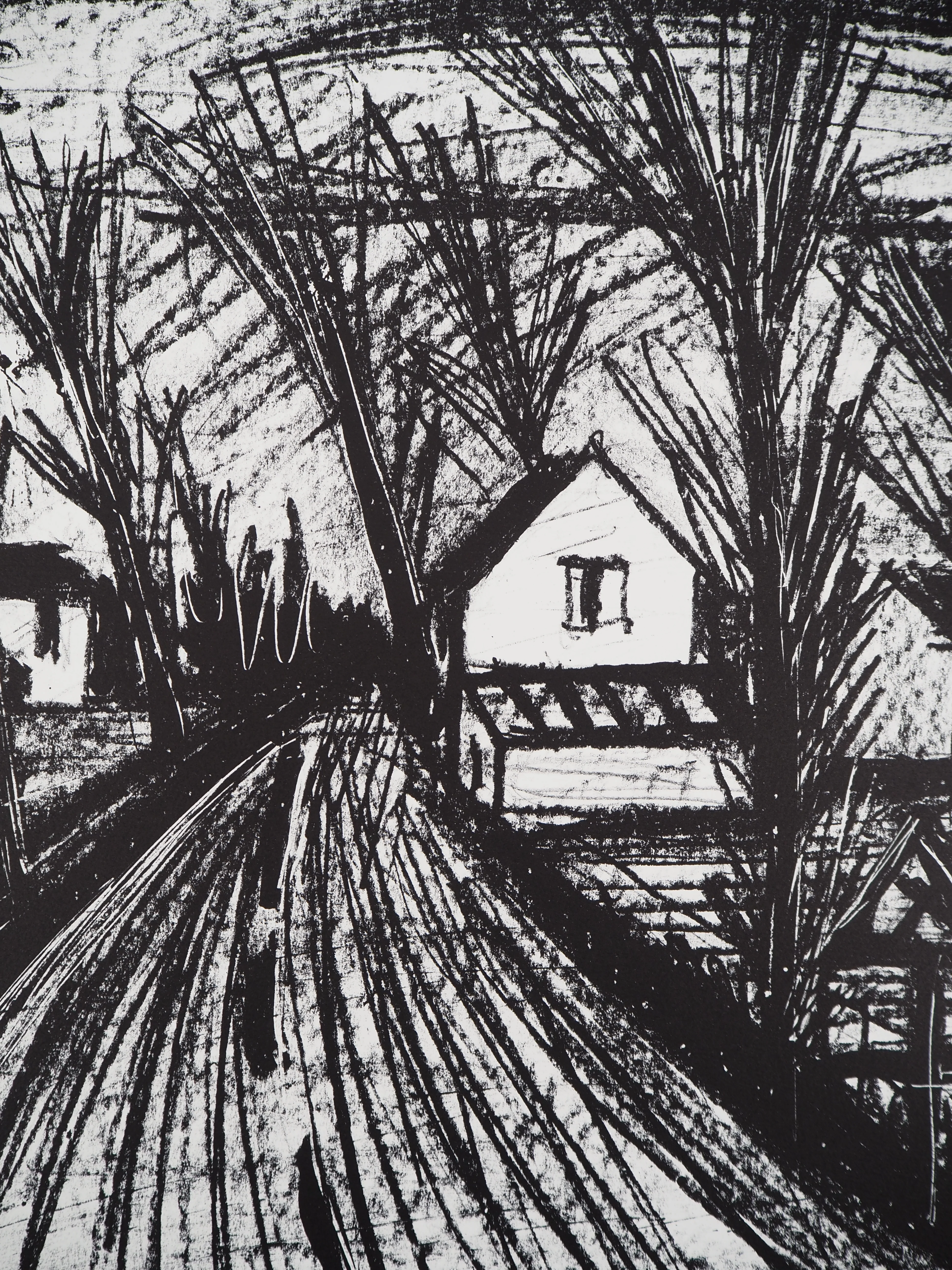 Bernard BUFFET : Le village sous les arbres, Lithographie originale signée - Image 6