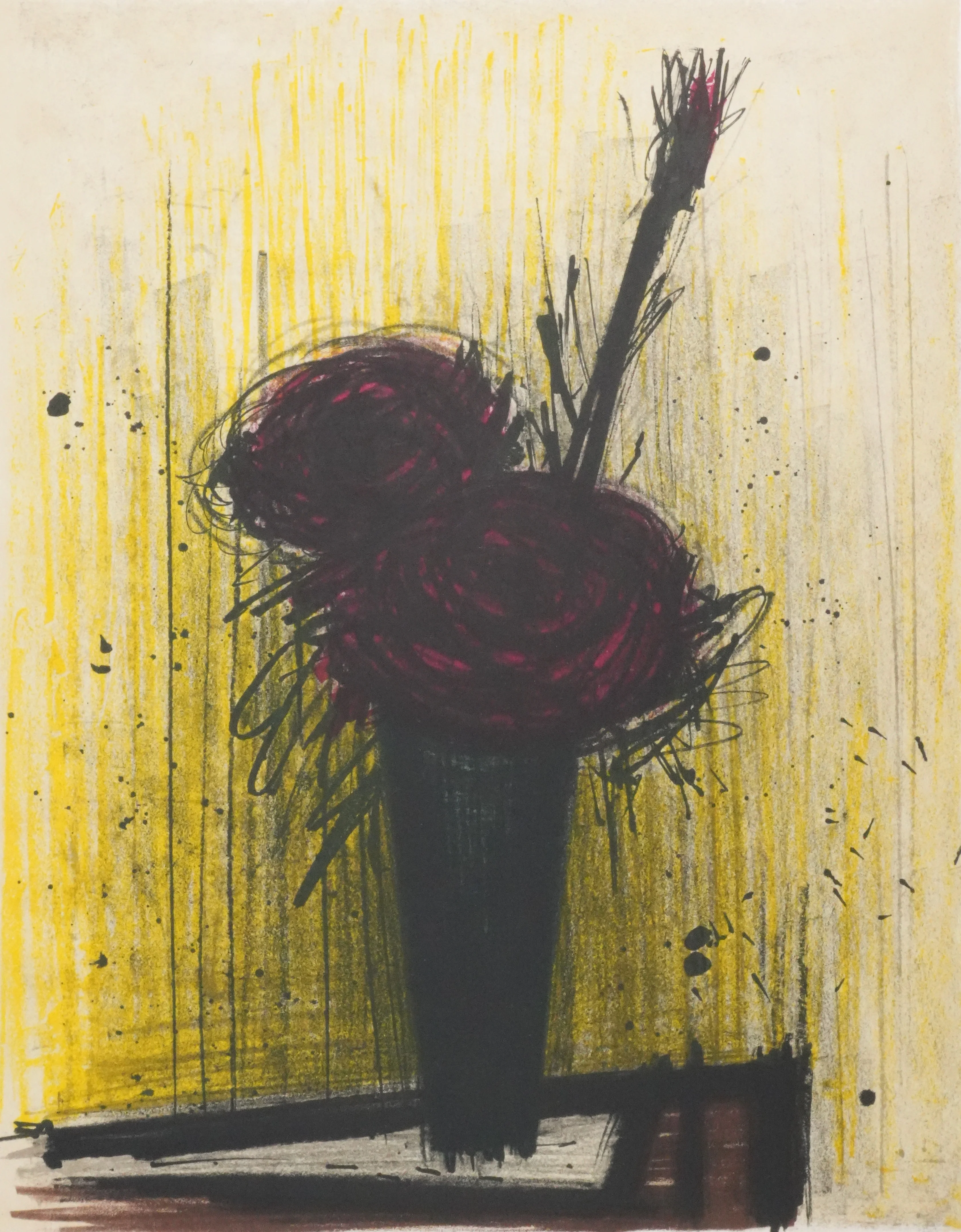 Bernard BUFFET : Les roses (Japon), Lithographie originale signée - Image 2