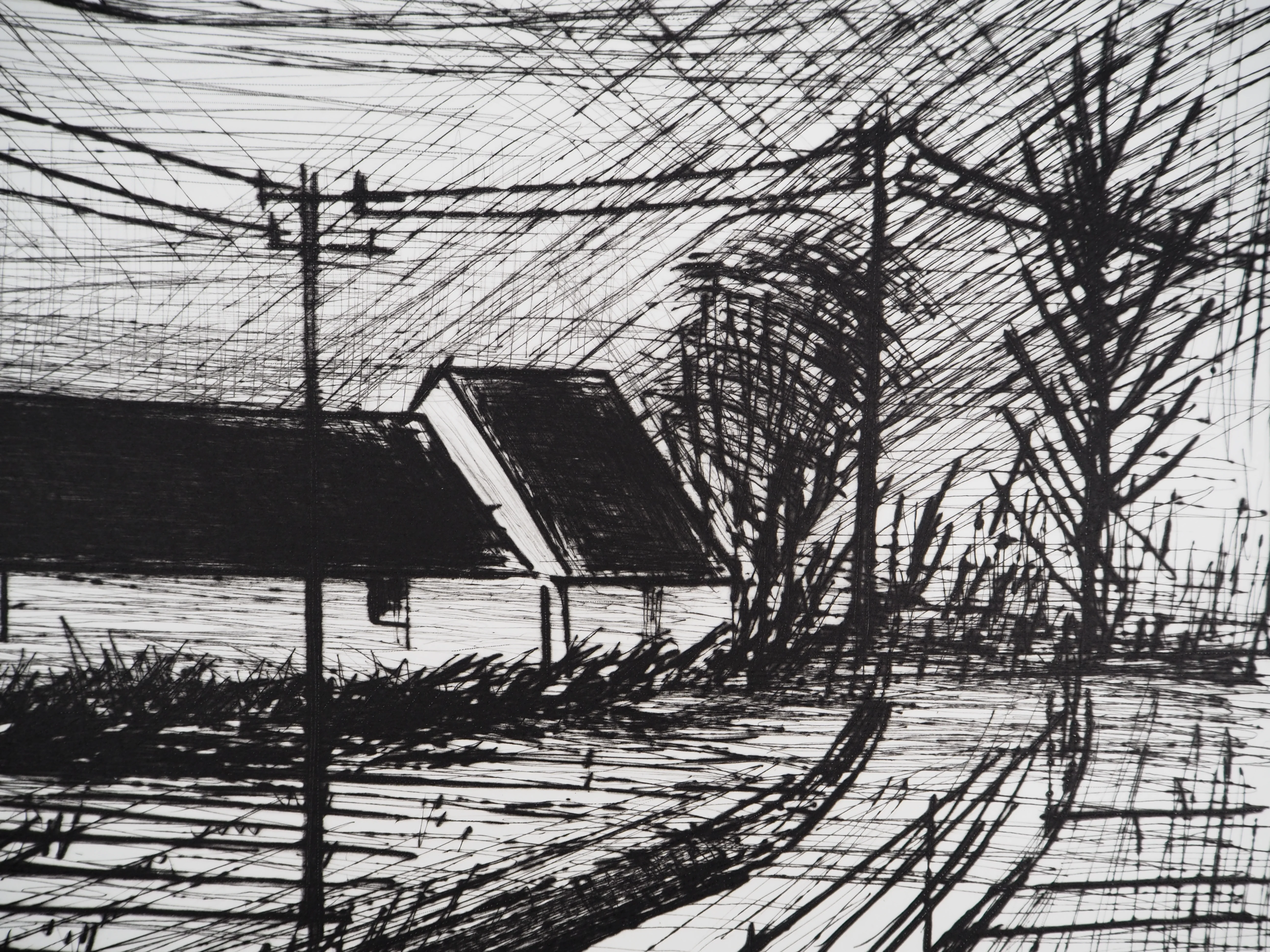 Bernard BUFFET : Normandie, une longère, Gravure originale signée - Image 5