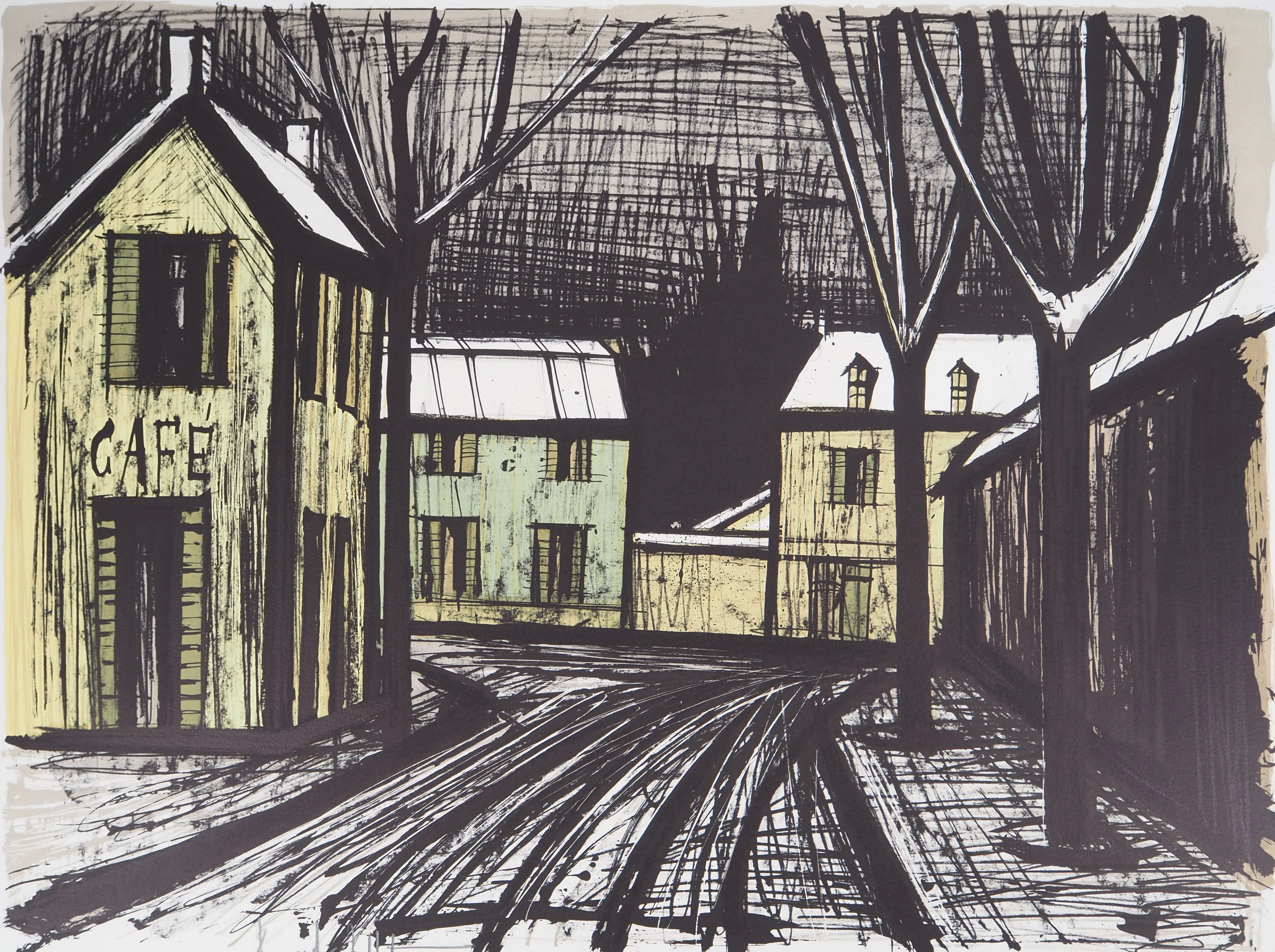 Bernard BUFFET : Village sous la neige, Lithographie originale signée - Image 3