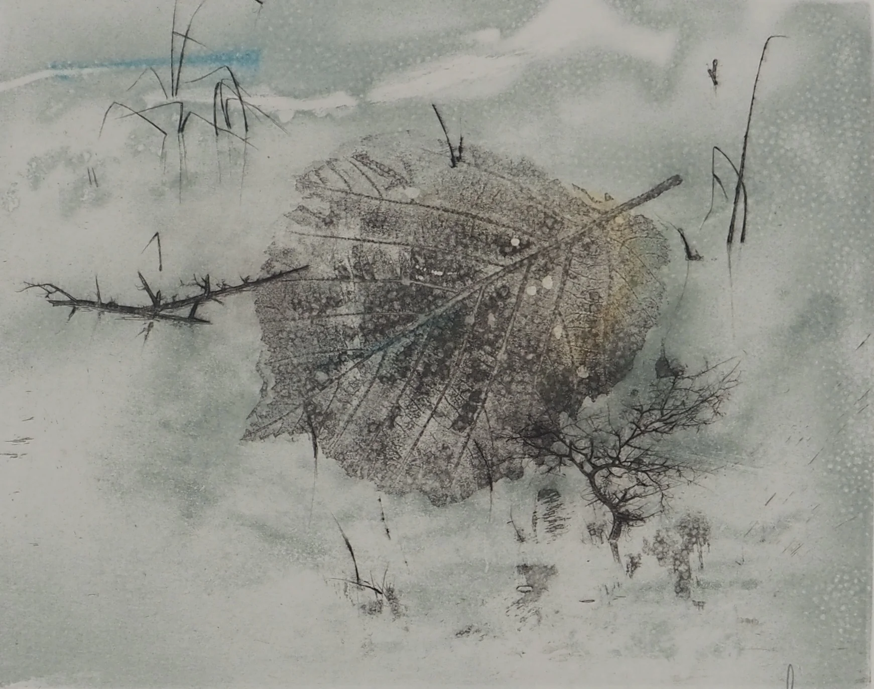Bernard LOUEDIN : Champs de l'aube, Gravure signée - Image 3