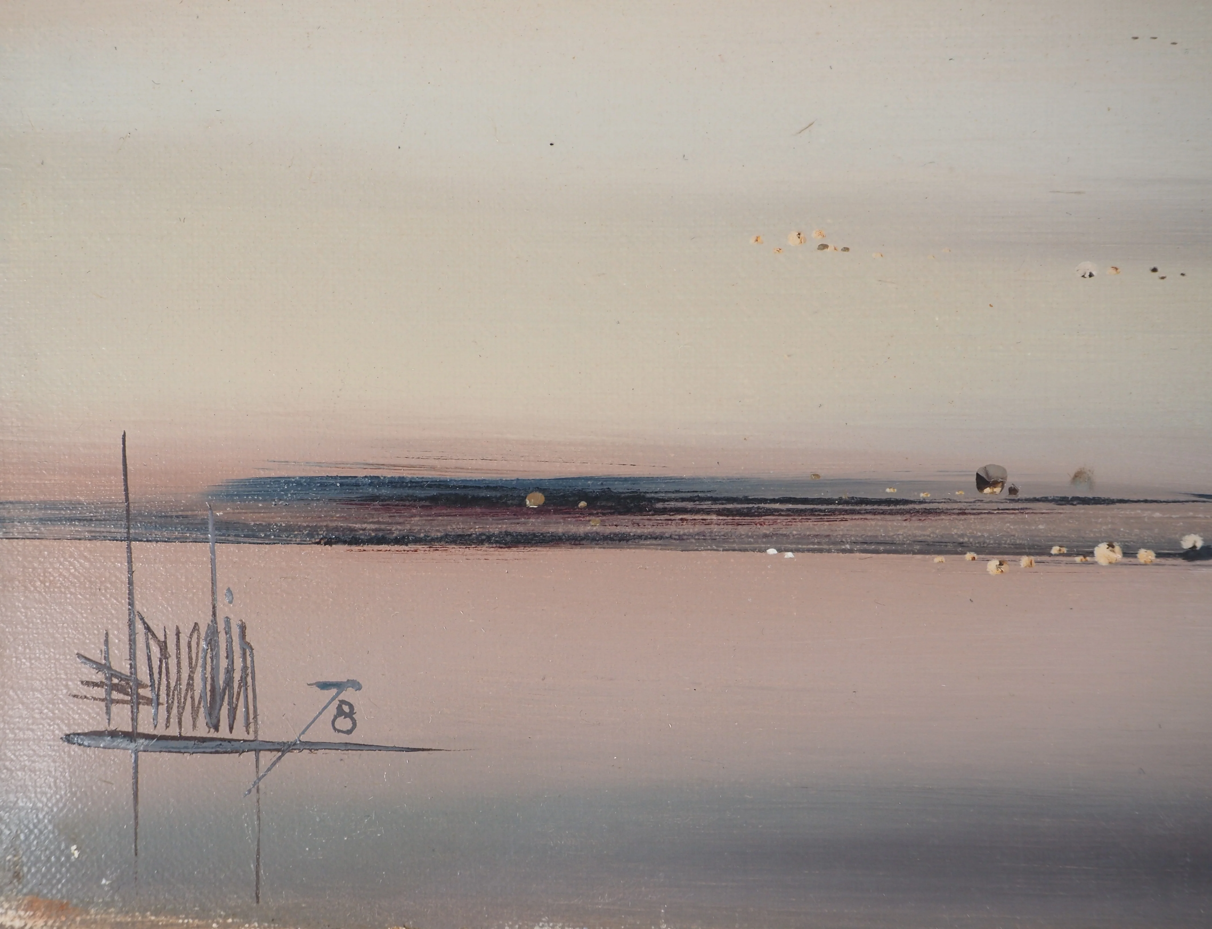 Bernard LOUEDIN : Légèreté, Plumes dans le vent, Huile sur toile signée - Image 2