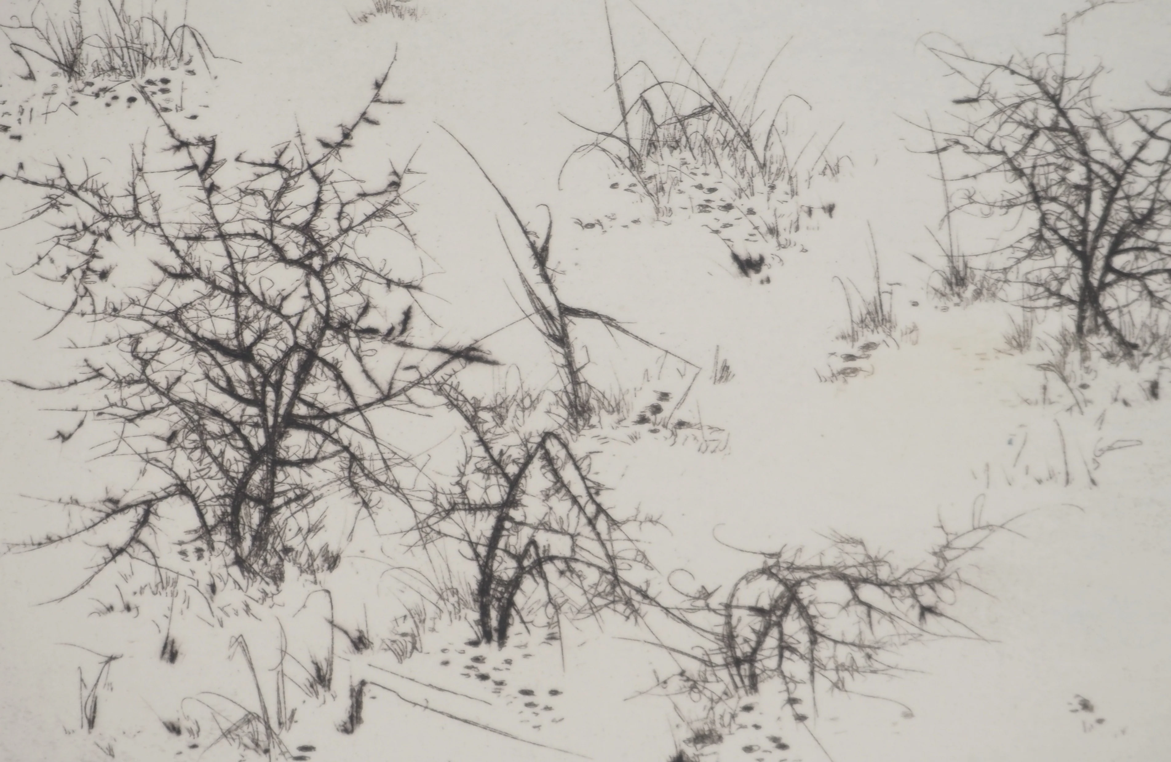Bernard LOUEDIN : Paysage de neige, Gravure signée - Image 4