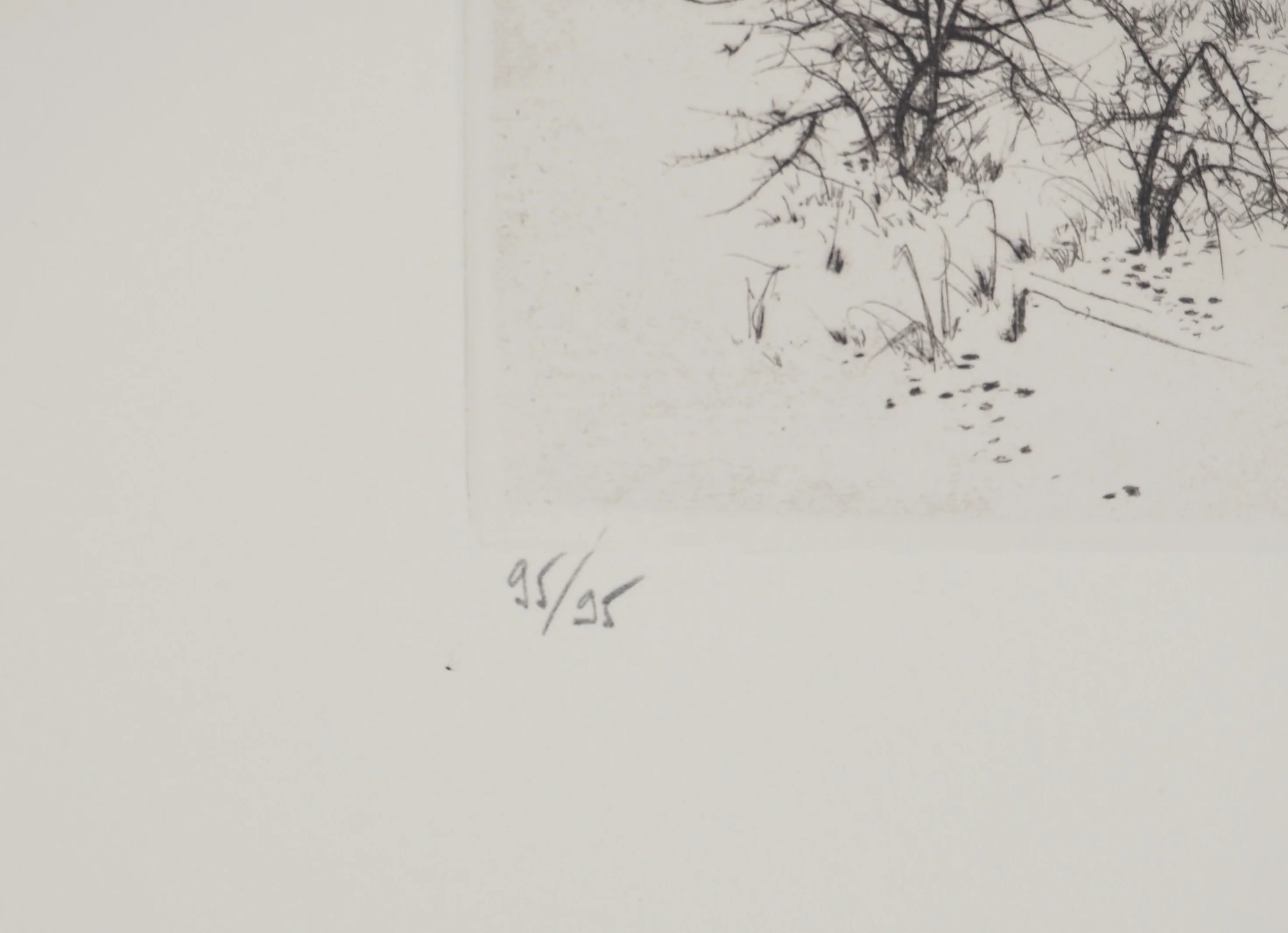Bernard LOUEDIN : Paysage de neige, Gravure signée - Image 6