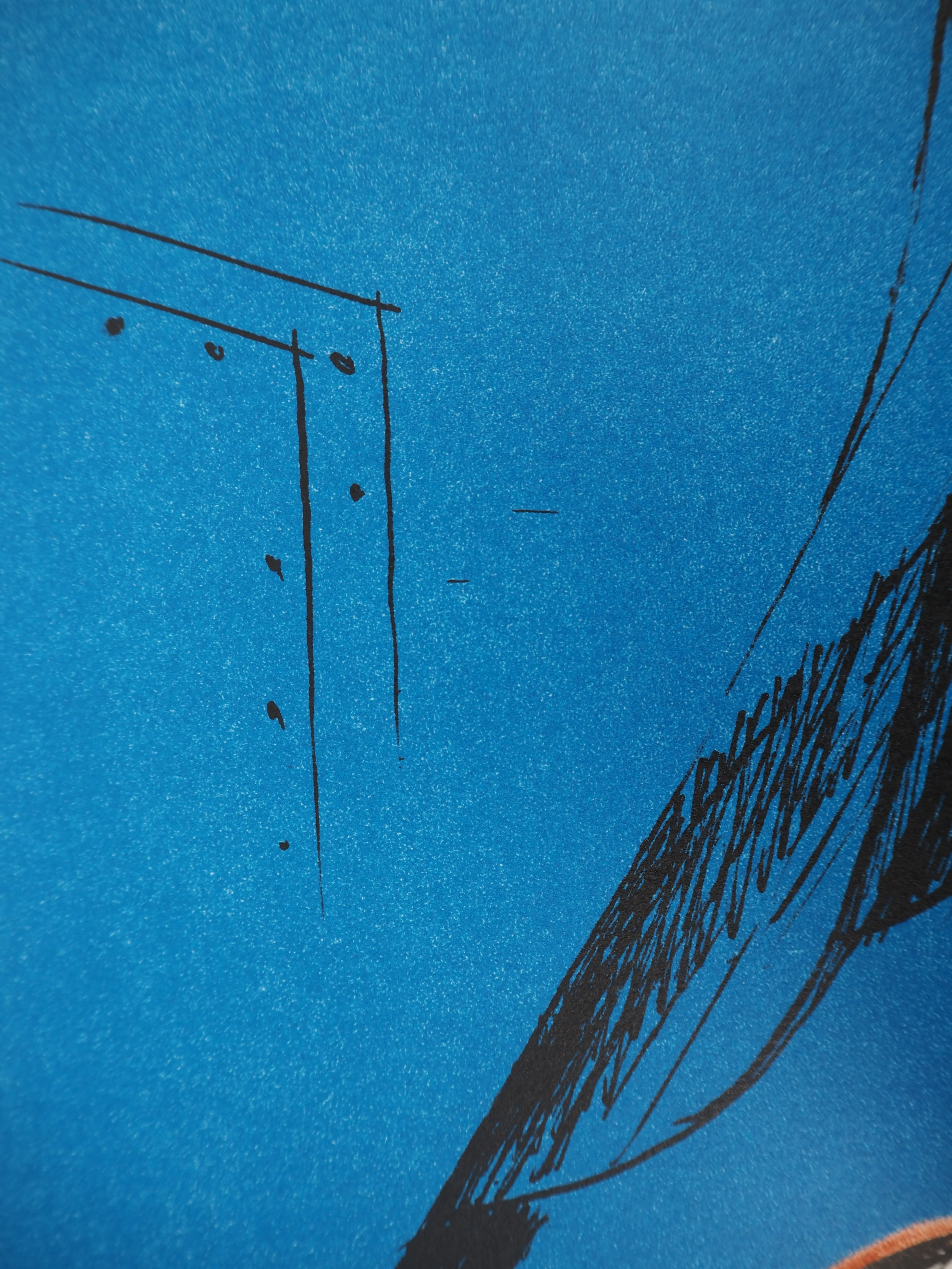 Bernhard HEILIGER : Composition Bleu à la sphère, Lithographie originale signée - Image 7