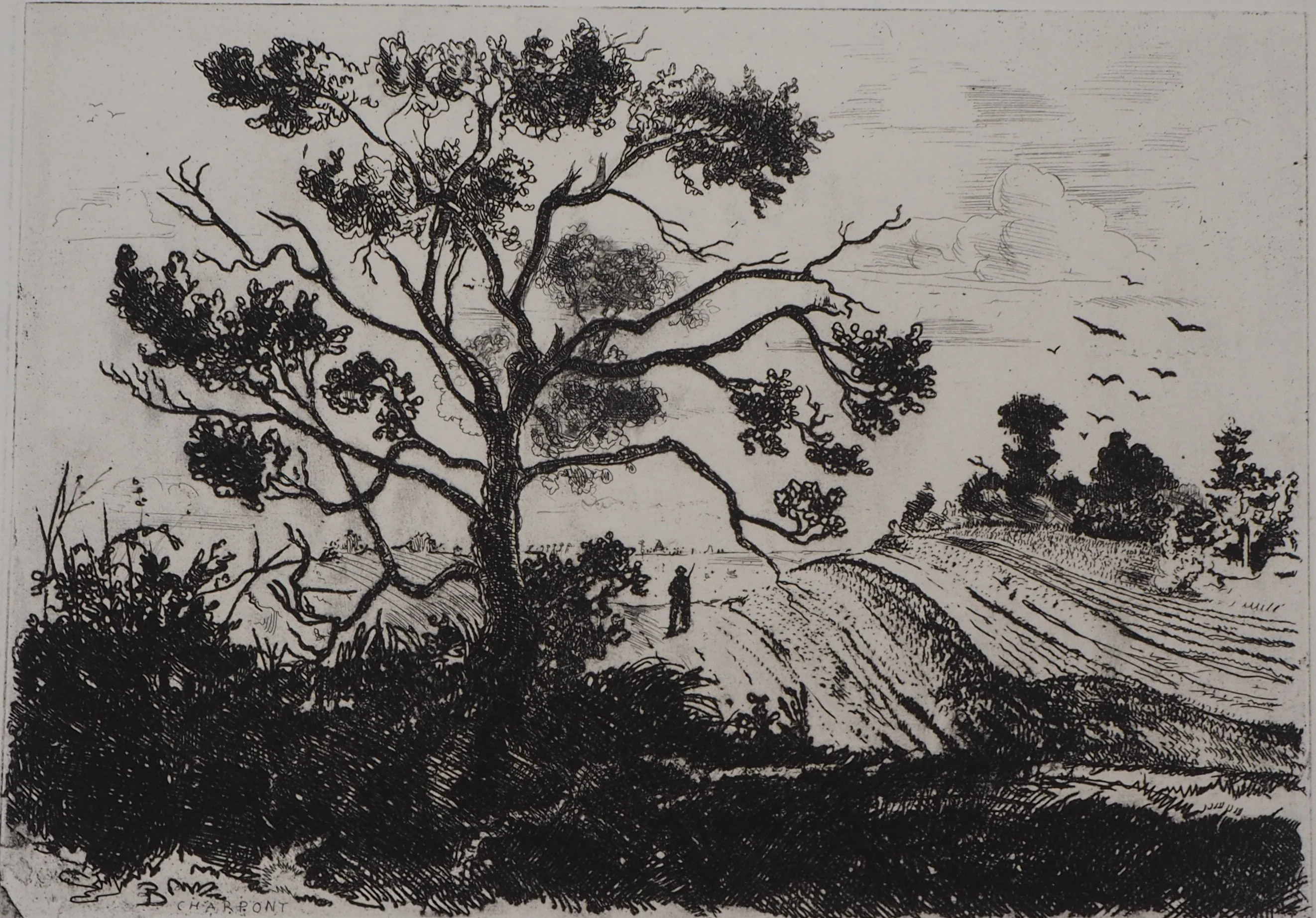Jean-Eugène BERSIER : Le chasseur à charpont, Gravure originale signée - Image 4