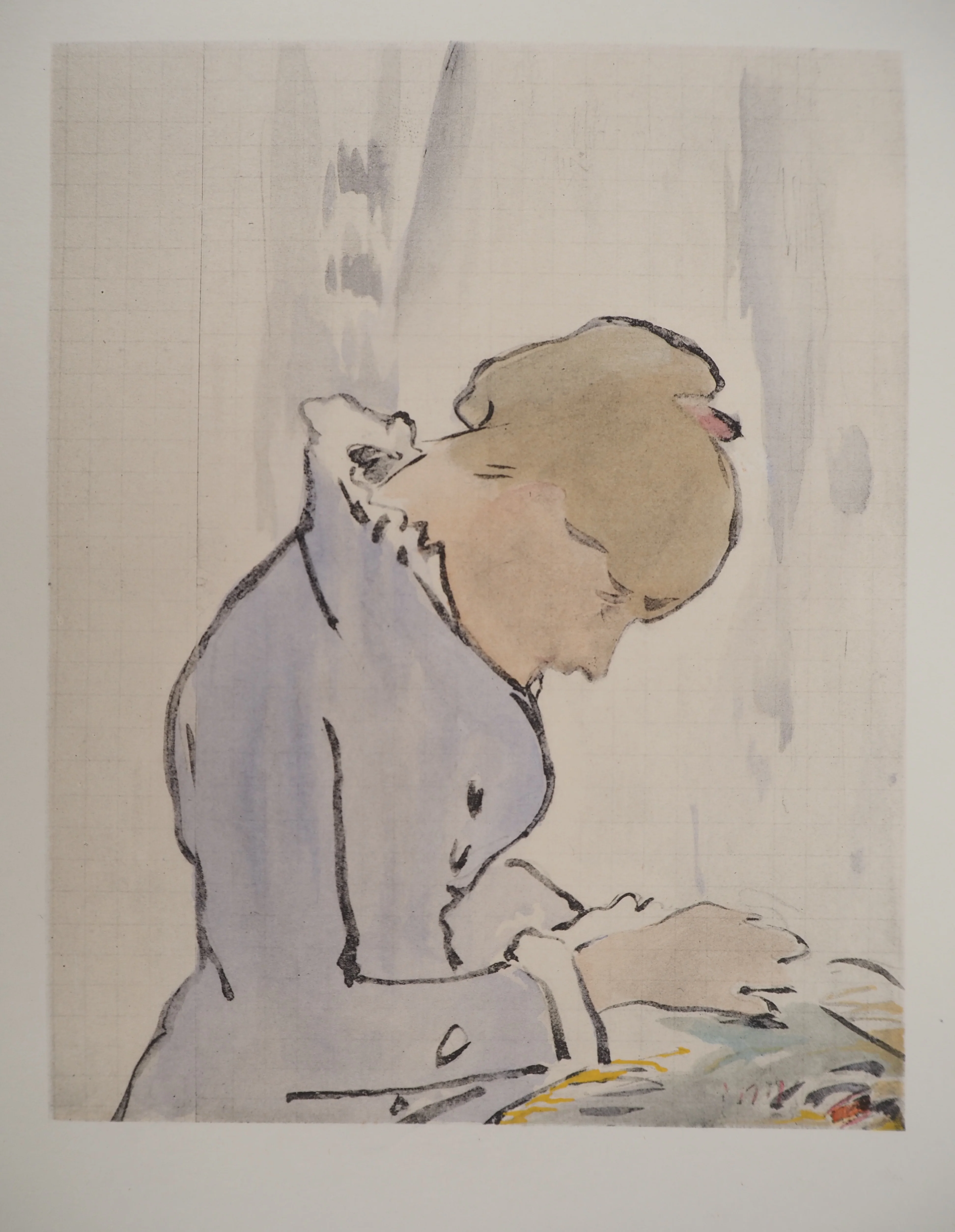 Berthe MORISOT : La couturière, Lithographie